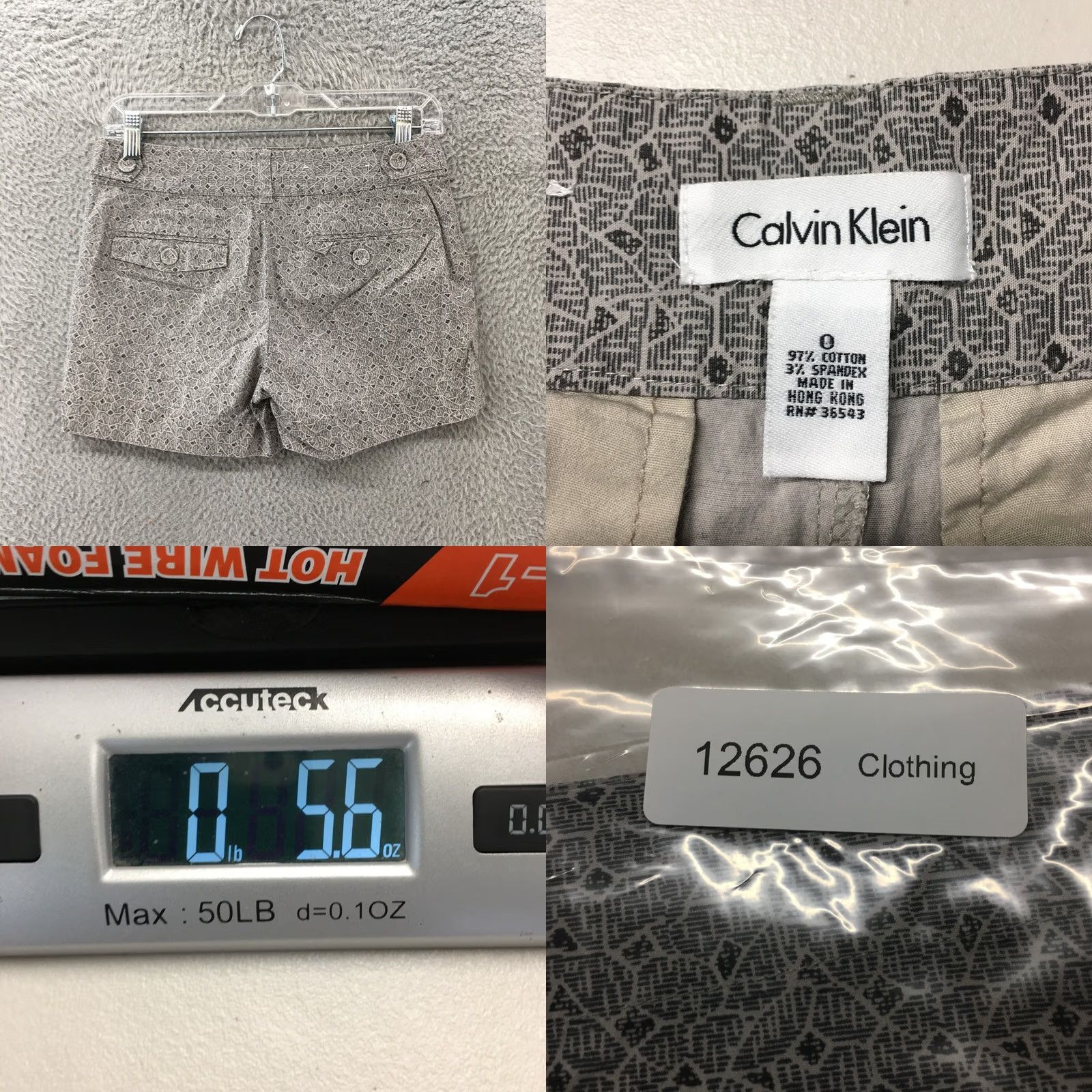 Calvin Klein Calvin Klein Chino Shorts Womens 0 Grey Mid Rise Side Pocket Zip Fly Flat Front Size 25" / US 0 / IT 36 - 8 Thumbnail