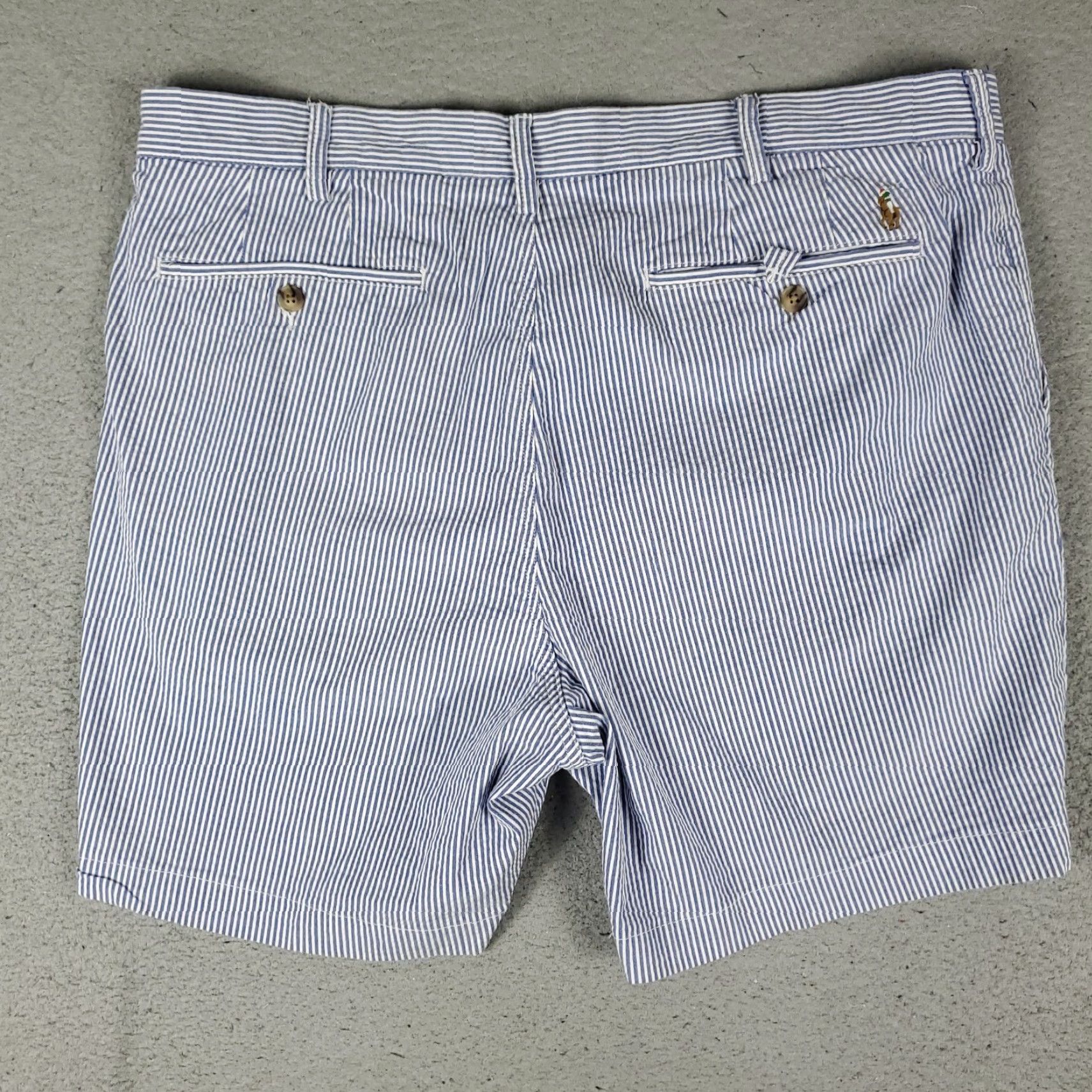 Ralph Lauren Ralph Lauren Shorts Mens 38 Blue White Striped Chino Flat Front Casual Flat Front Chino Size US 38 / EU 54 - 7 Thumbnail