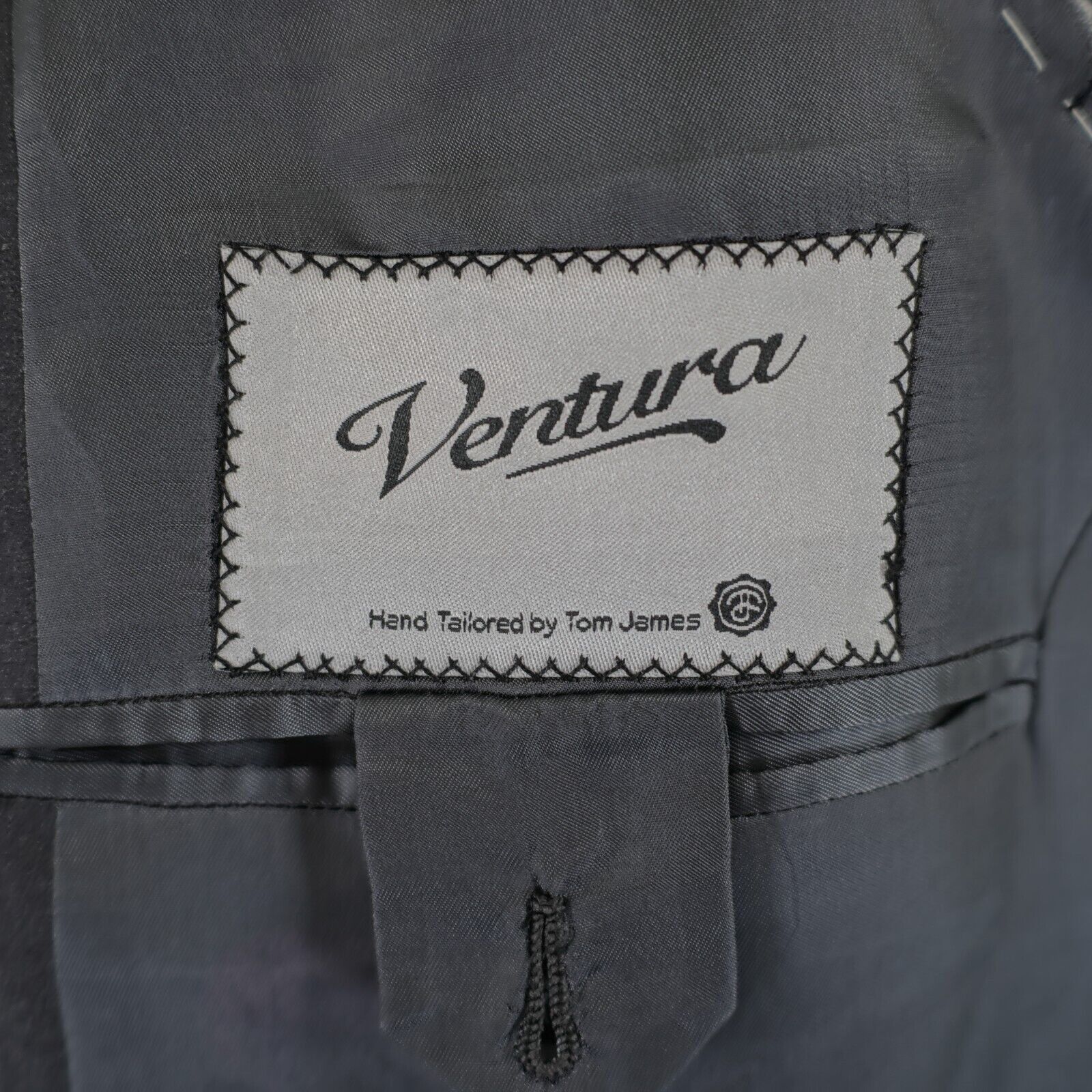 Tom James Tom James Ventura Bespoke Wool Gray Striped 2 Piece Suit 42R Size 42R - 12 Thumbnail