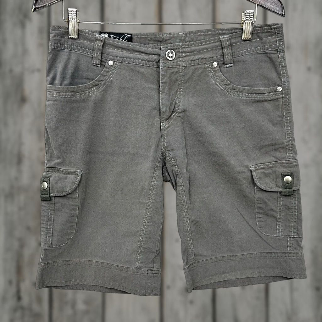 Vintage Kuhl Cargo Shorts Womens 8 Splash Bermuda Gray Cargo Pocket Hiking Outdoor Snap Shirt? Size 30" / US 8 / IT 44 - 1 Thumbnail