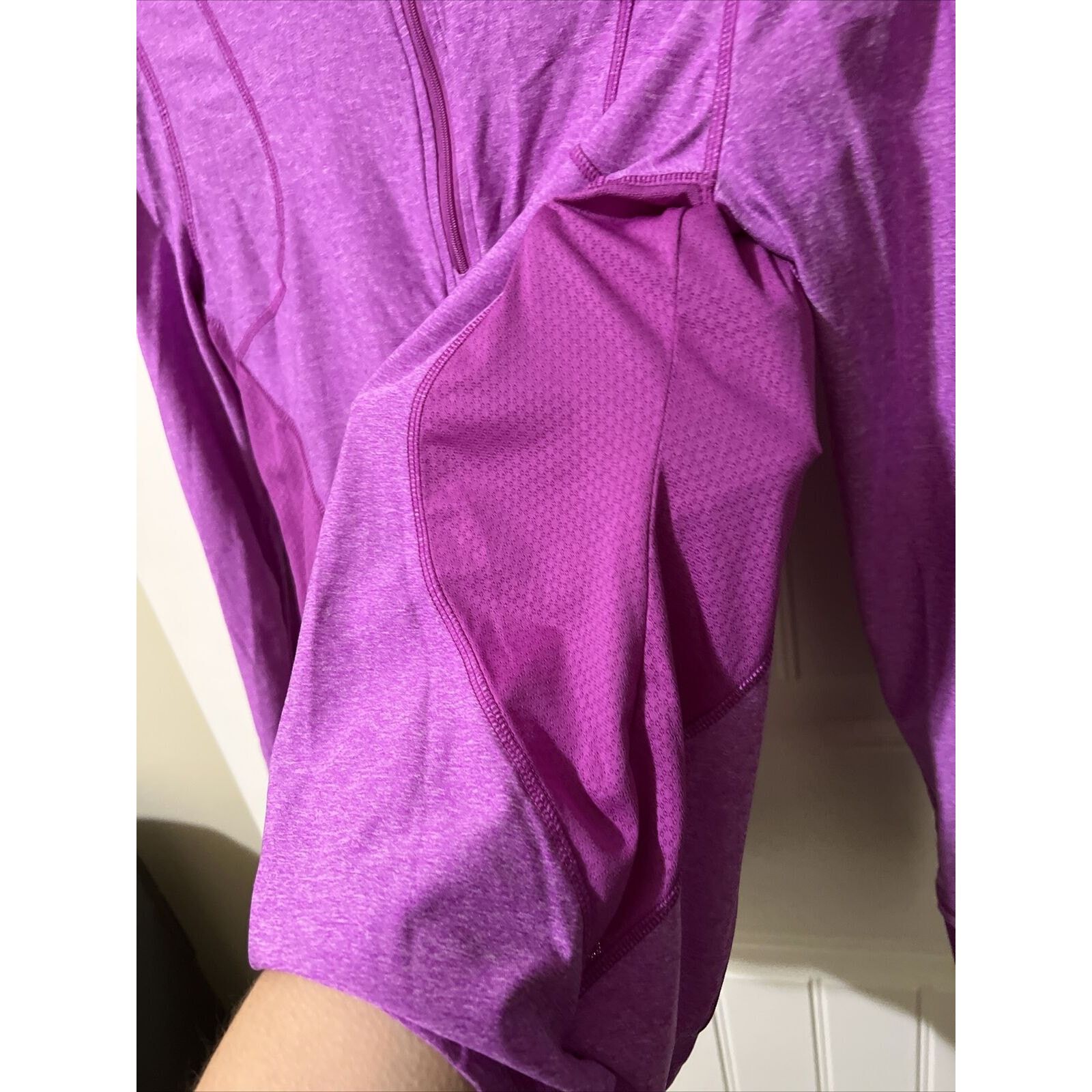 Champion Long Sleeve Quarter-Zip Pullover Purple Violet Back Pocket Size S / US 4 / IT 40 - 5 Thumbnail