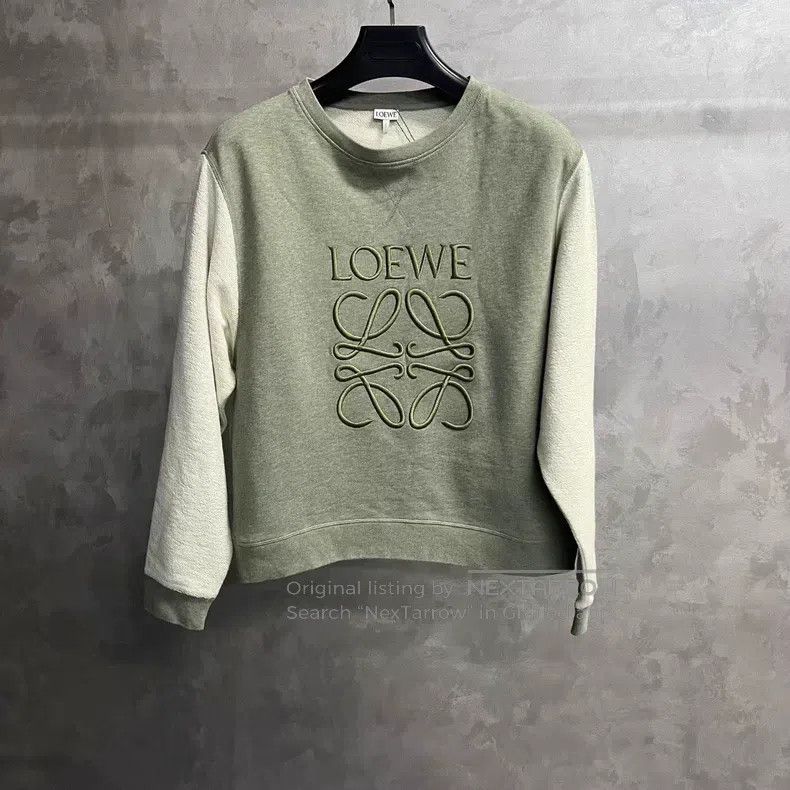 Loewe Loewe Green Brand Logo Color-blocked Hoodless Sweatshirt Size M / US 6-8 / IT 42-44 - 1 Thumbnail