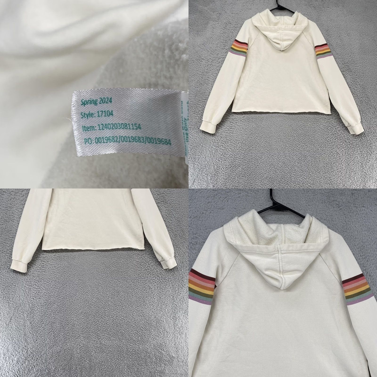 Marine Layer Marine Layer Womens Hoodie Small Rainbow Stripe Fleece Pullover Cozy Boxy Crop Size S / US 4 / IT 40 - 8 Thumbnail