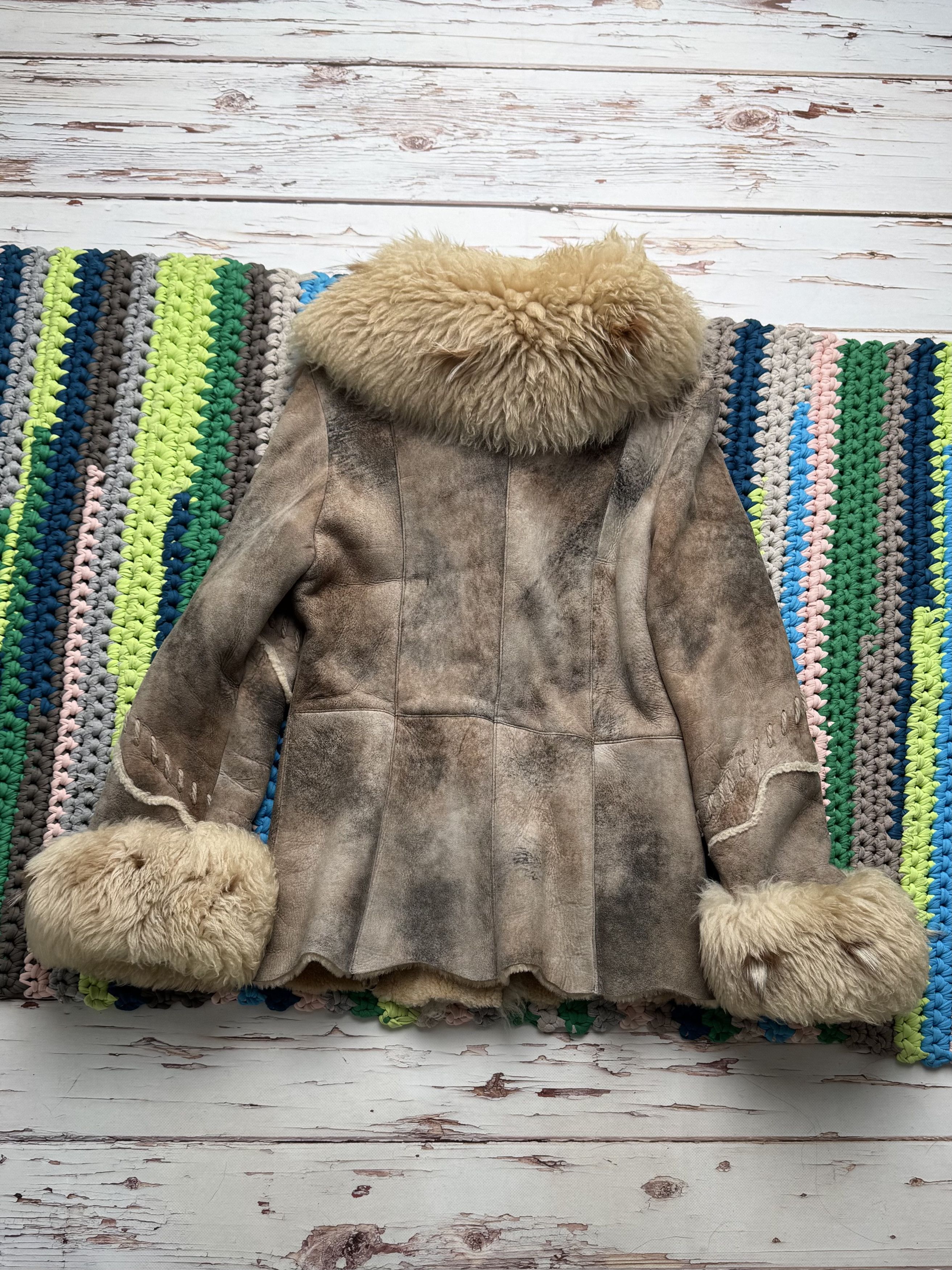 Japanese Brand Vintage Real Sheepskin Coat (ET1)(D15) Size M / US 6-8 / IT 42-44 - 8 Thumbnail