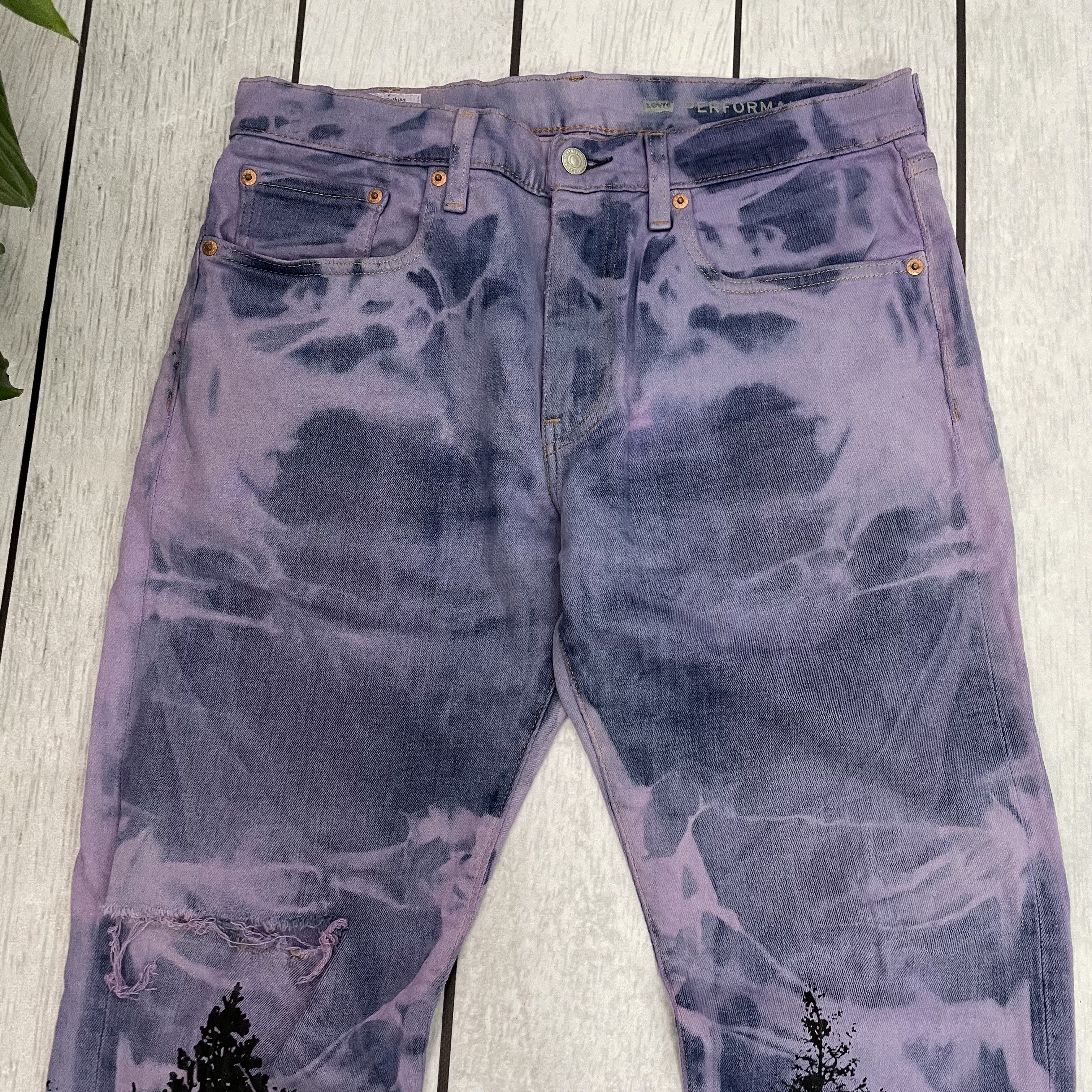Levi's Custom Reworked Levi's streetwear 1of1 Mystery forest ART Size US 31 - 8 Thumbnail
