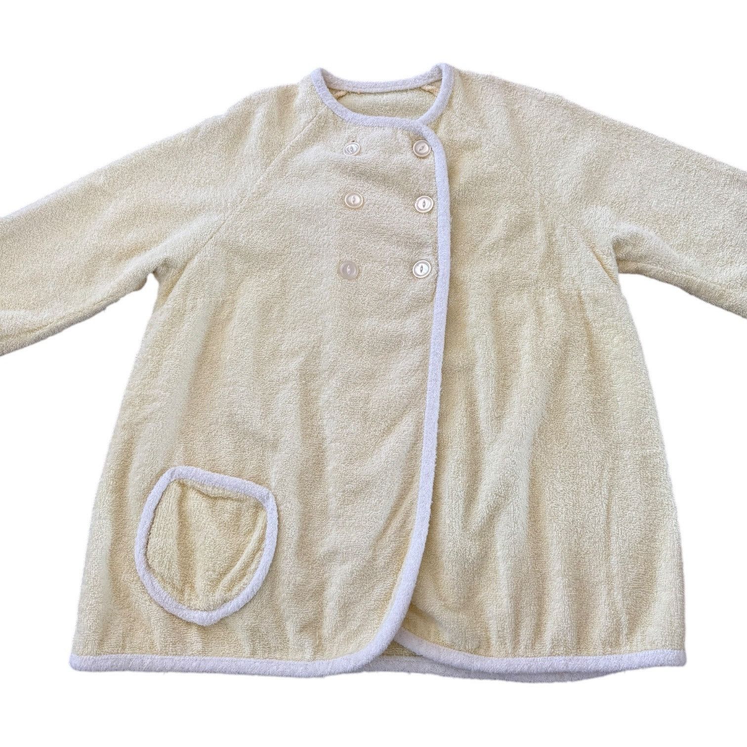 Vintage Vtg Terrycloth robe jacket double breasted beach pool yellow Size M / US 6-8 / IT 42-44 - 11 Thumbnail