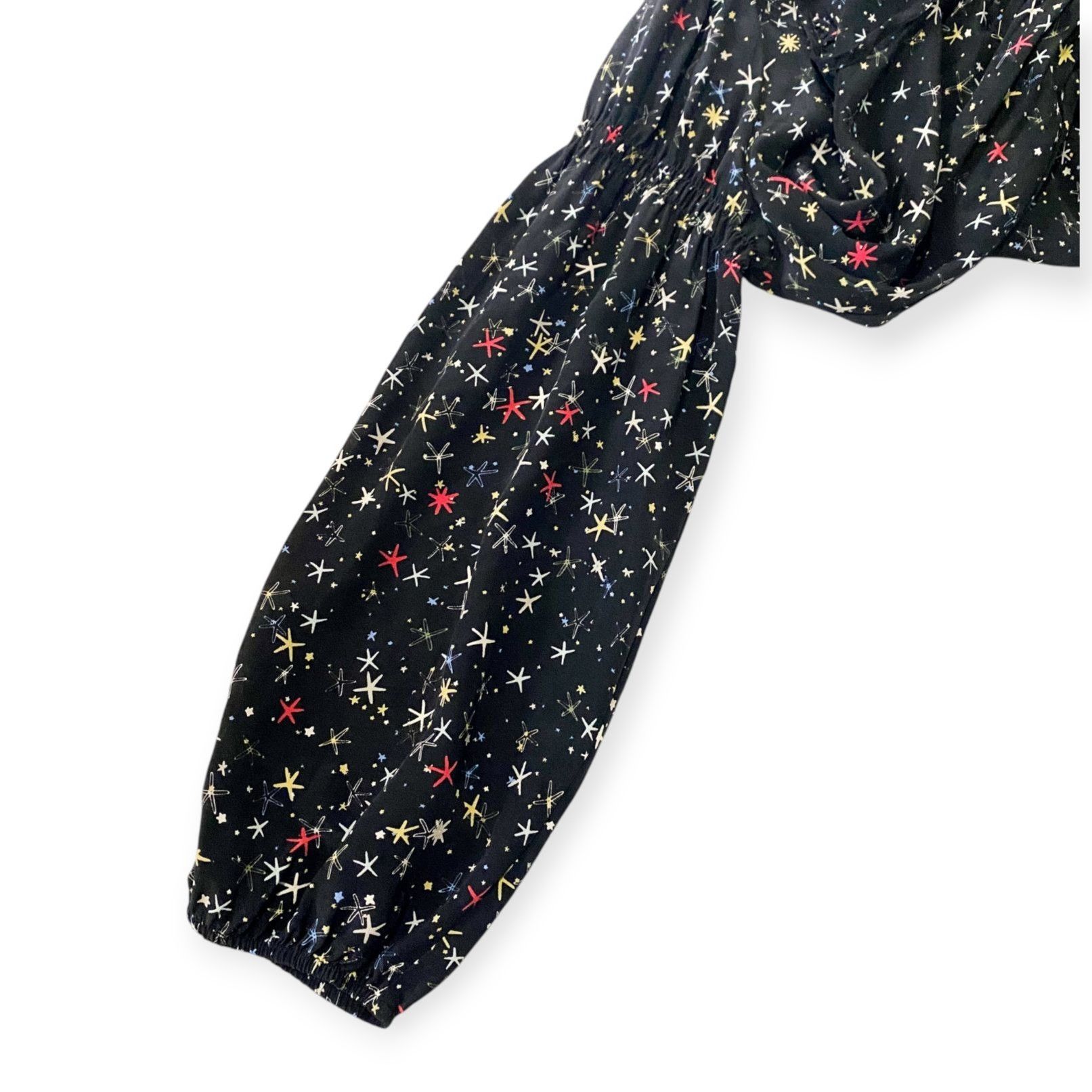 Anine Bing Anine Bing 'Martha' Black Silk Stars Print Dress Size L Size L / US 10 / IT 46 - 6 Thumbnail