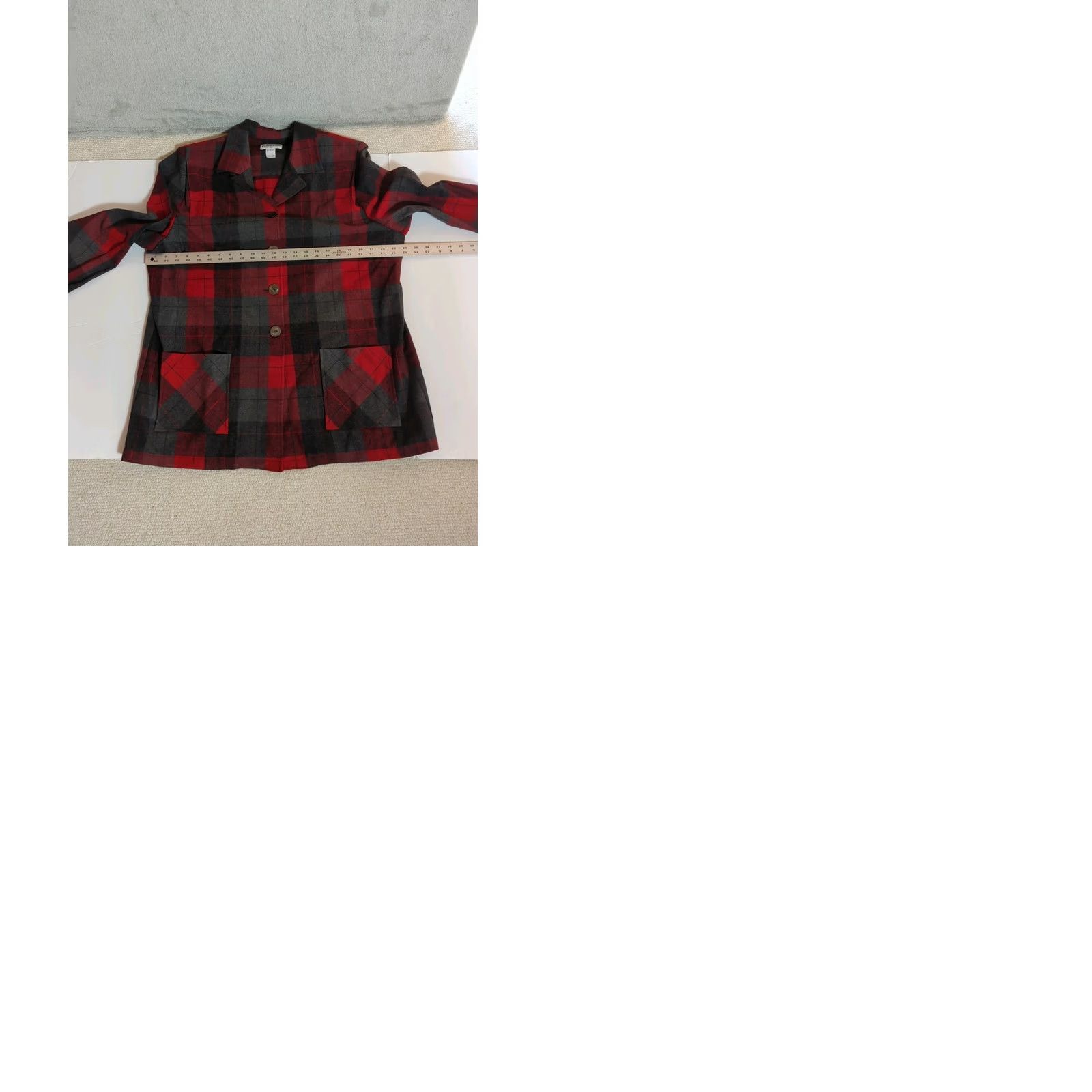 Pendleton VINTAGE Pendleton 49er Wool Shirt Jacket Shacket Red/Gray Plaid Women L Tall Blazer Size L / US 10 / IT 46 - 9 Thumbnail