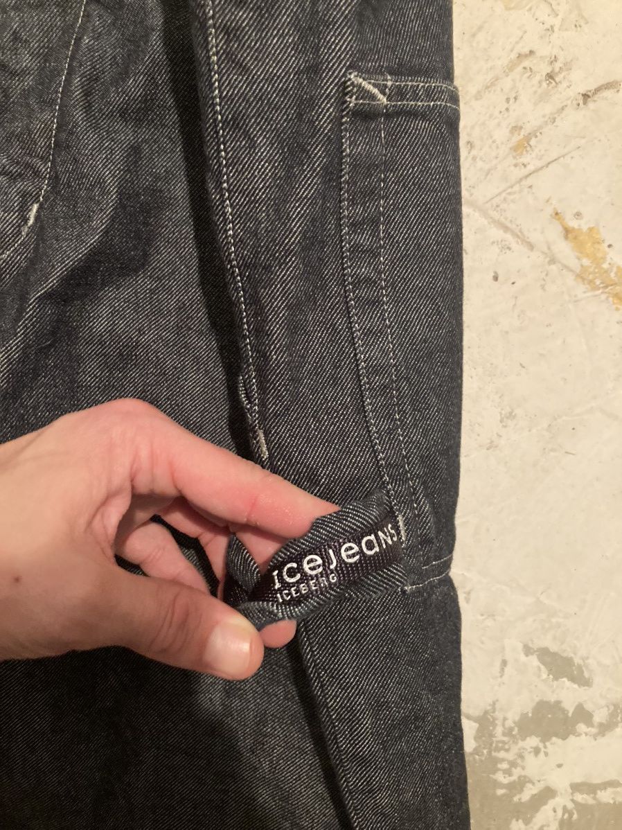 Iceberg × Vintage VTG Iceberg History baggy Black denim silver stitching Size US 42 / EU 58 - 5 Thumbnail