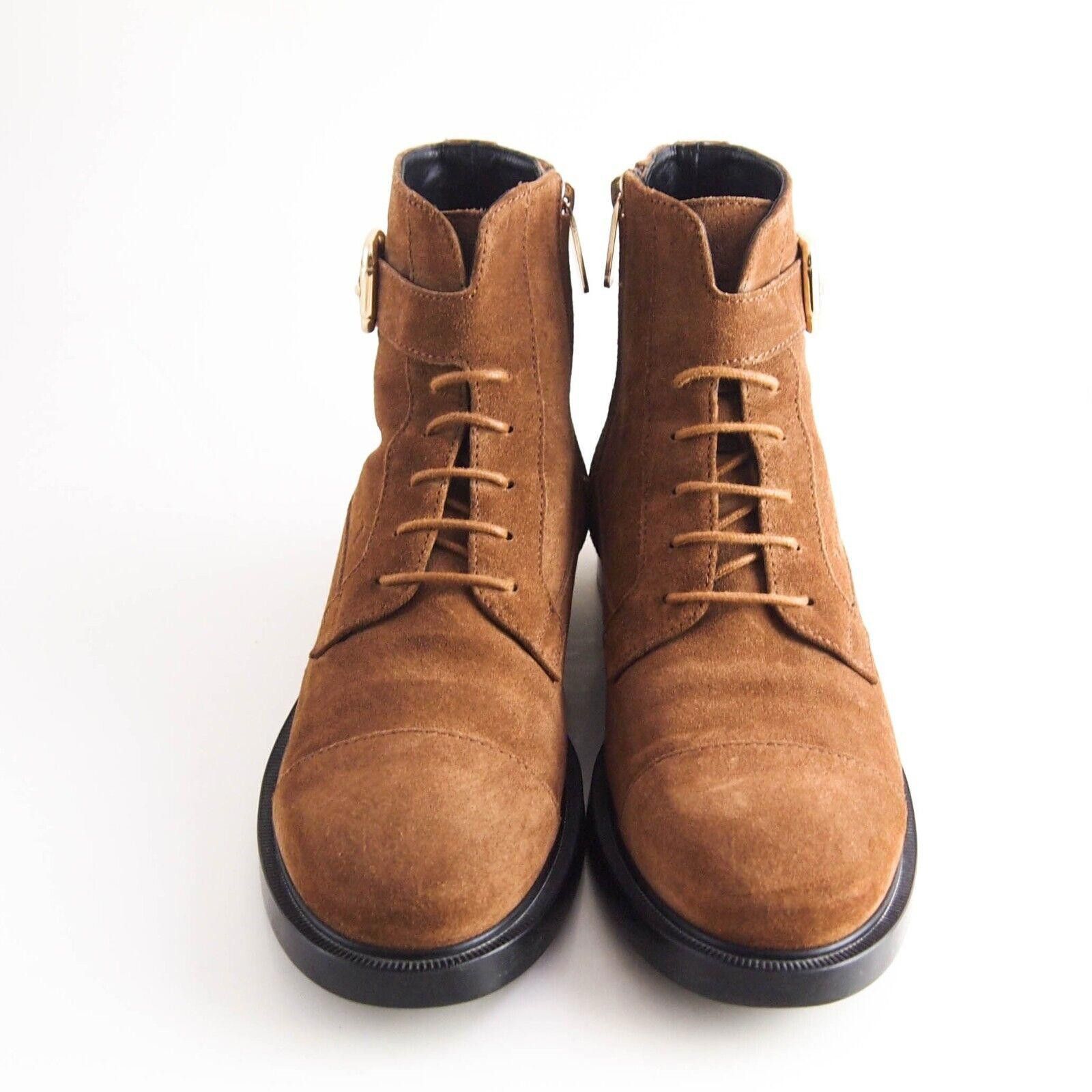 Tod's TODs Combat Boots Brown Suede Womens US 7 EU 37 $720 Size US 7 / IT 37 - 3 Thumbnail