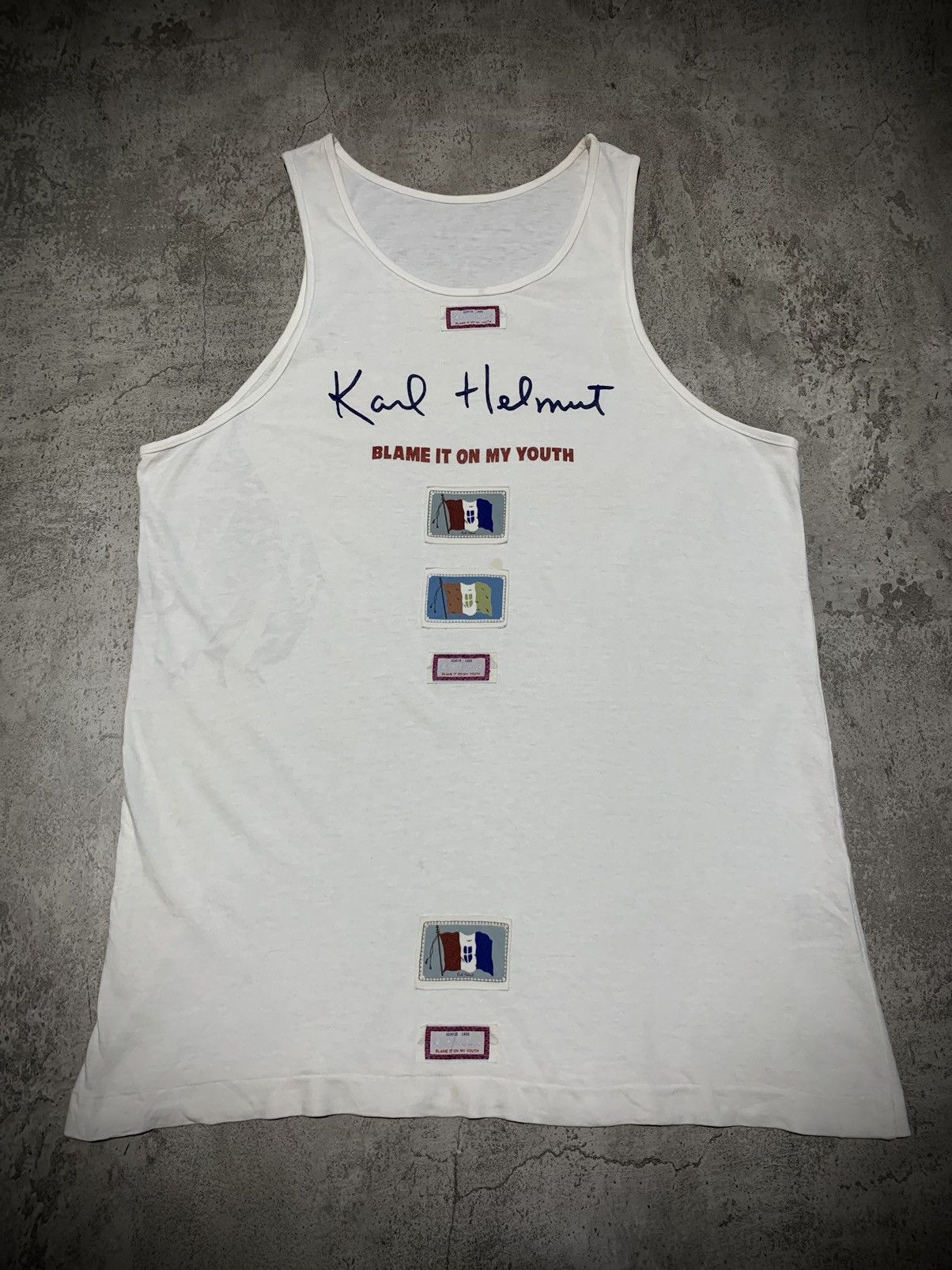 Karl Helmut Vintage Karl Helmut blame it on my youth patch tanktop Size US M / EU 48-50 / 2 - 1 Thumbnail