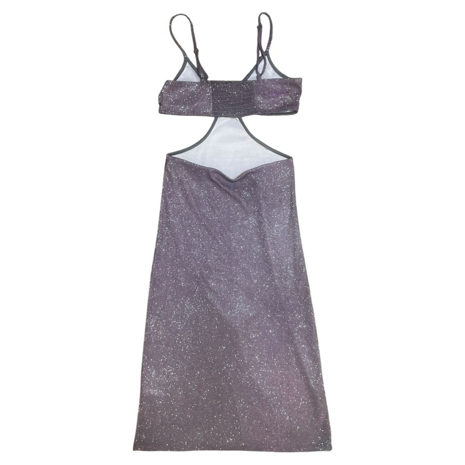 H&M NWOT H&M Divided Purple/Gray Glitter Cut Out Midi Dress Size S / US 4 / IT 40 - 8 Thumbnail
