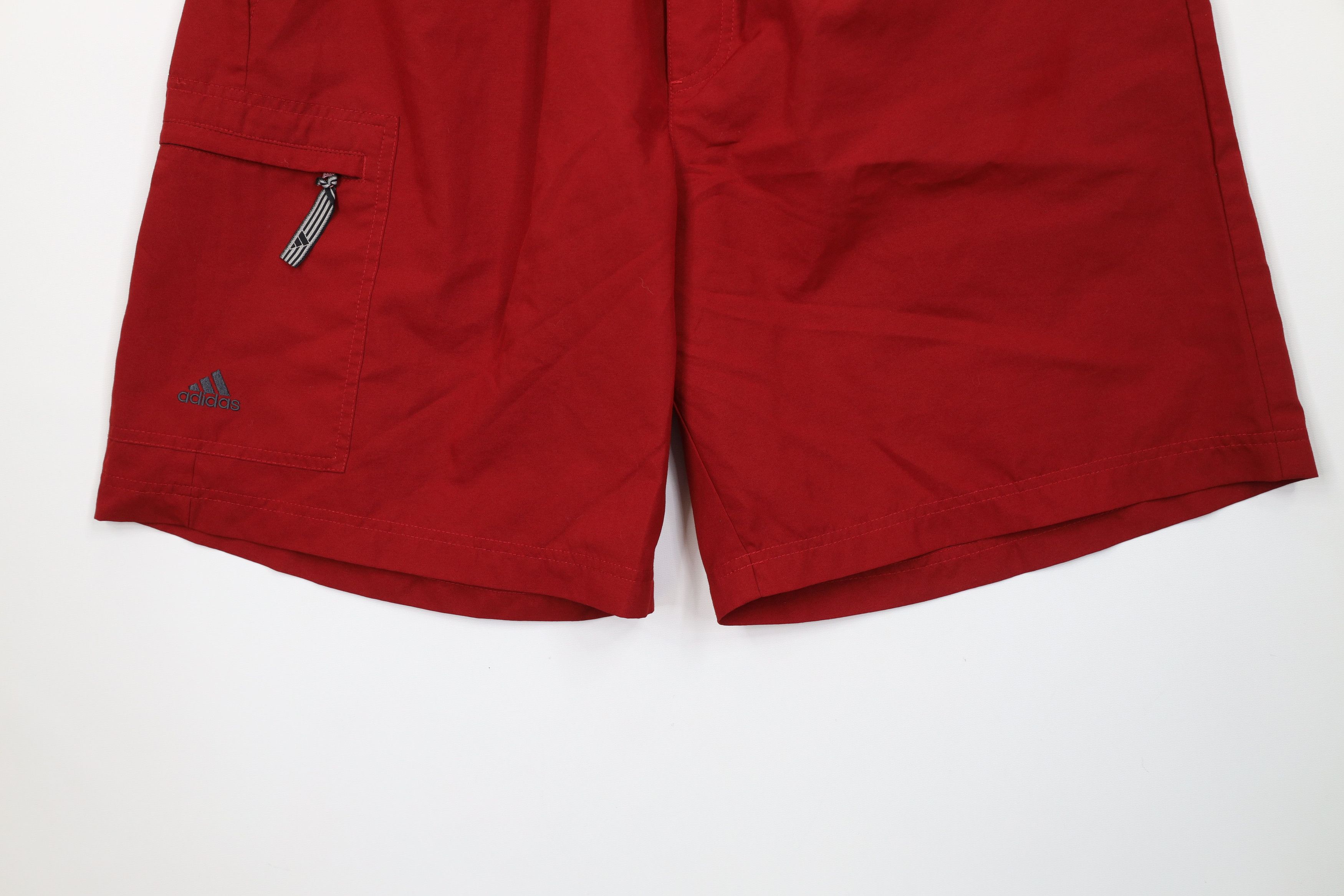 Adidas Vintage Y2K 2001 Adidas Baggy Microfiber Cargo Shorts Red Size US 34 / EU 50 - 4 Thumbnail