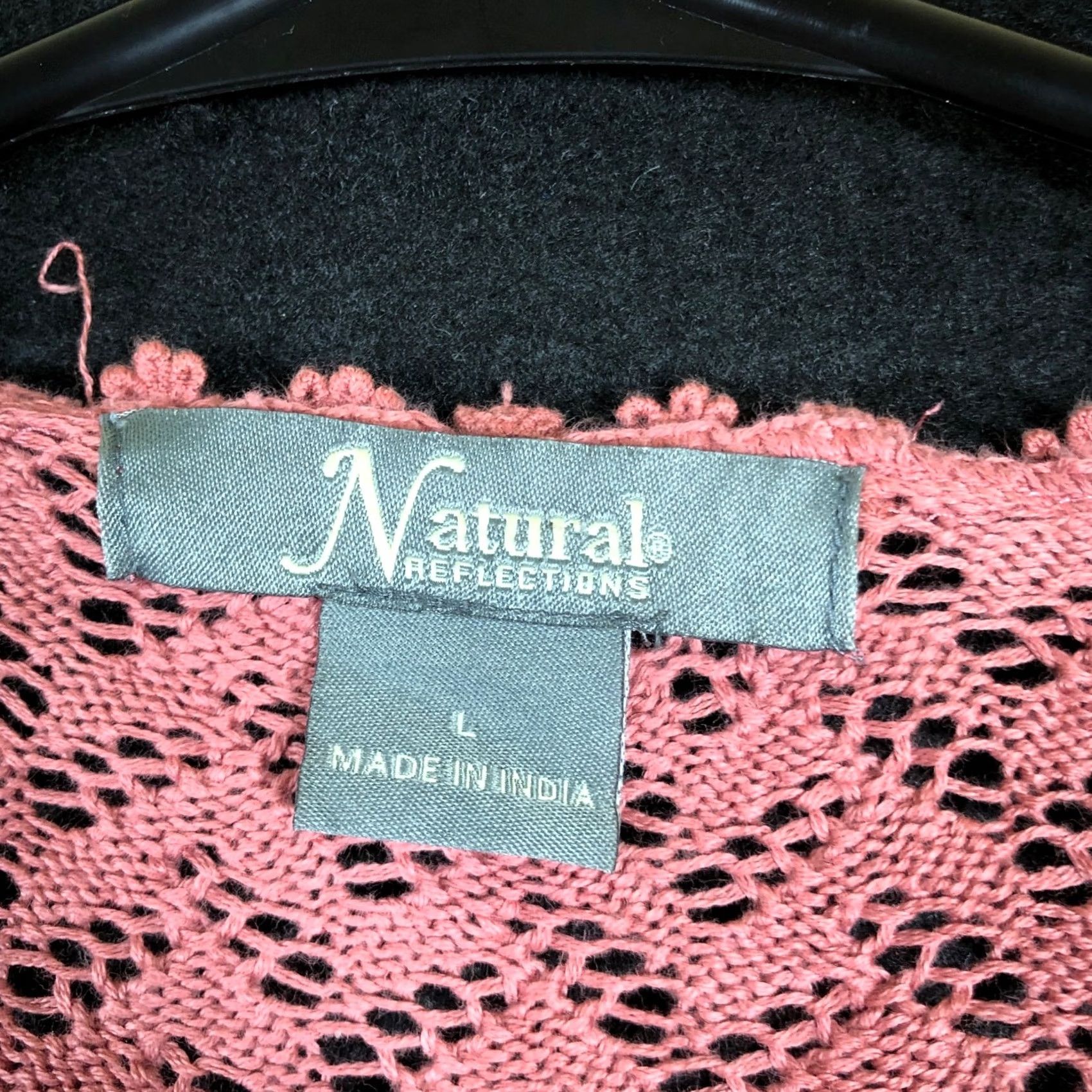 Vintage Natural Reflections Sweater Pink Open Front Cardigan Open Knit Large Womens Knit Cardigan Casual Formal Workwear Size L / US 10 / IT 46 - 6 Thumbnail