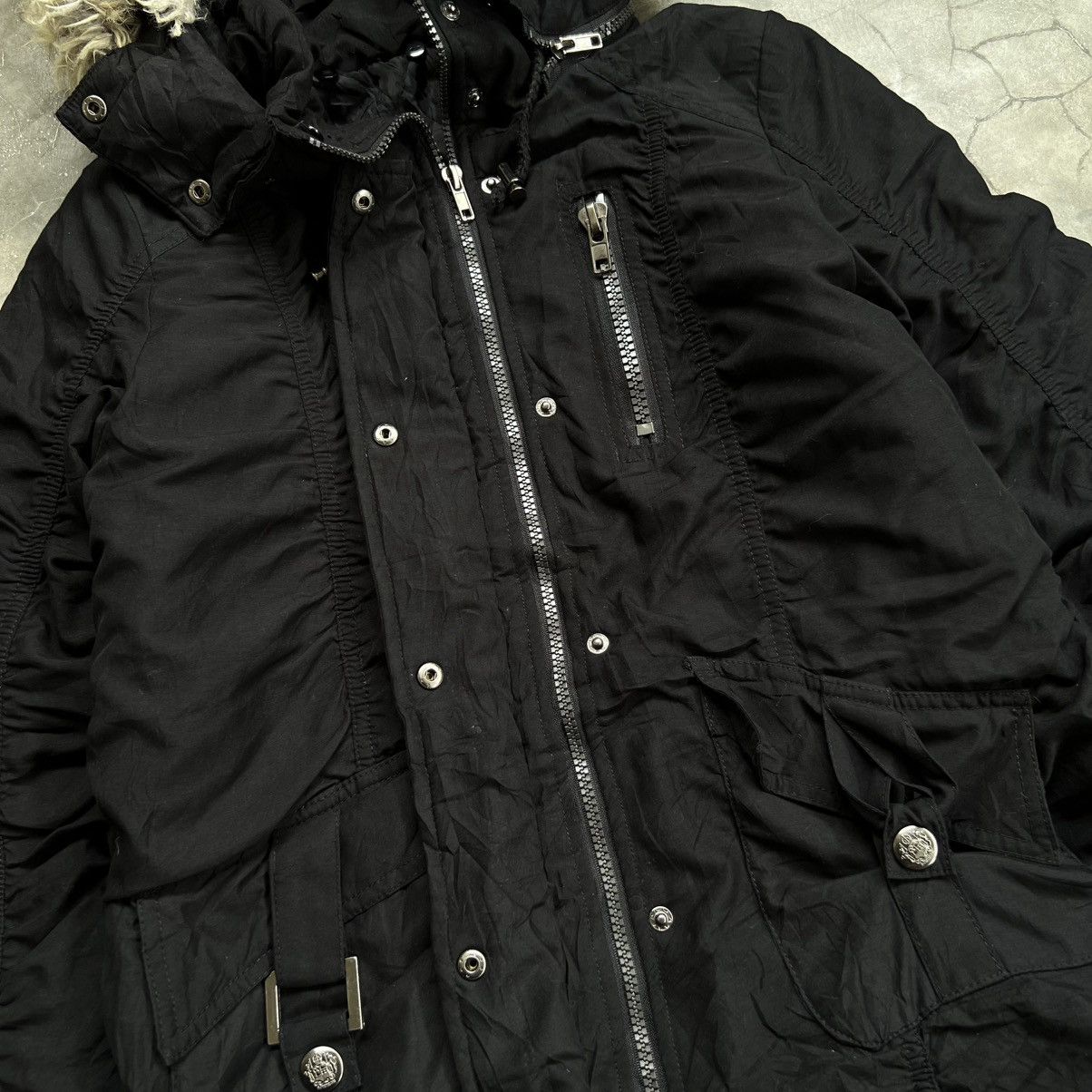 14th Addiction 2000s Dominion 14th Style Fur Hoodie Cargo Jacket Black Size US M / EU 48-50 / 2 - 6 Thumbnail