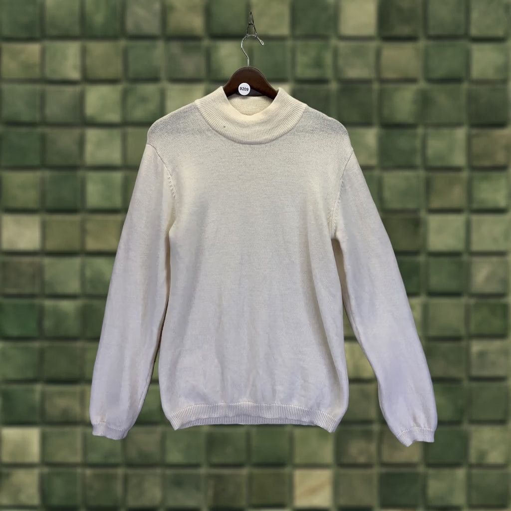 Liz Claiborne VINTAGE Liz Claiborne Sweater Wool Ivory Knit Womens Large 9209 Size L / US 10 / IT 46 - 1 Thumbnail