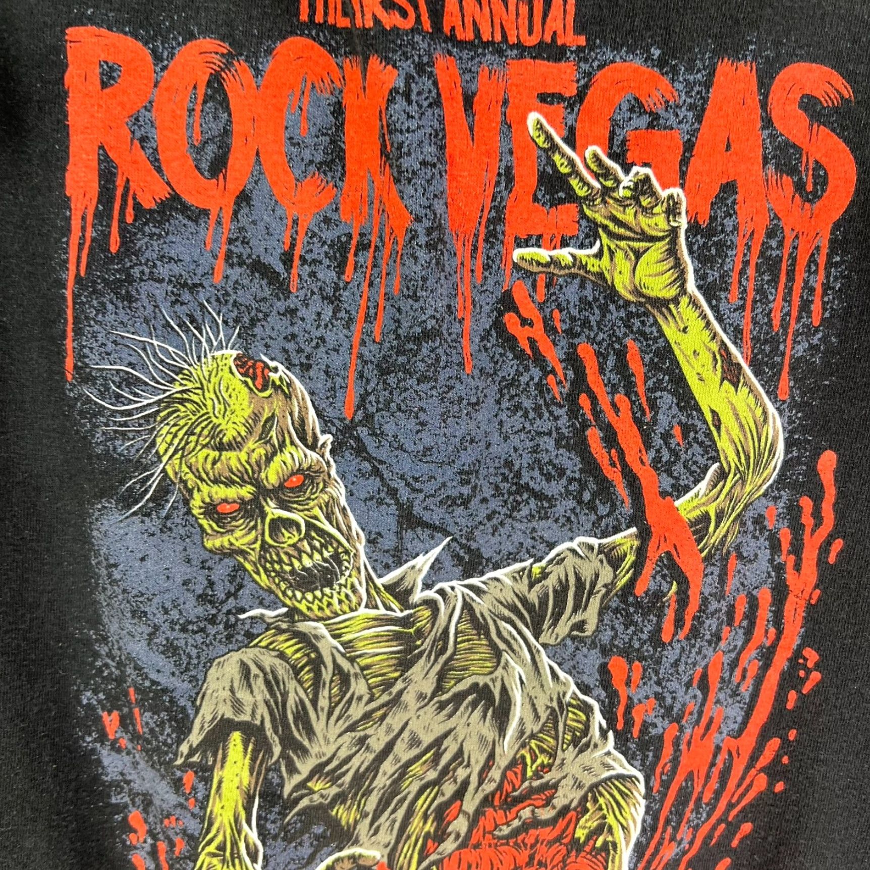Anvil VINTAGE Rock Vegas 1st Annual 2012 Graphic T Shirt Adult M Black Anvil Logo Short Sleeve Crew Neck Rock Theme Mens Size US M / EU 48-50 / 2 - 2 Thumbnail