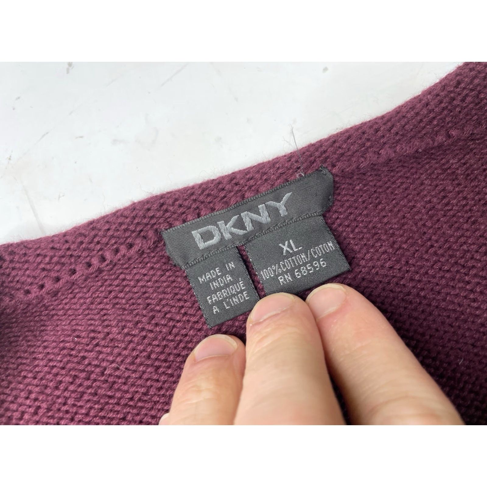 DKNY VINTAGE DKNY Sweater Mens XL Roll Neck Pullover Chunky Knit Y2K Maroon Logo Crew Neck Knit Pullover Casual Mens XL DKNY Sweater Size US XL / EU 56 / 4 - 2 Thumbnail