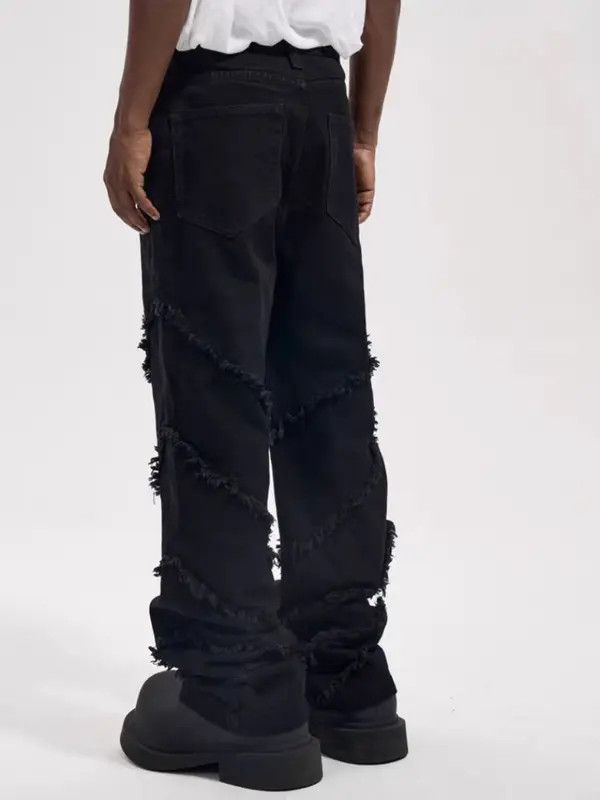 Japanese Brand VIBE High street spiral raw edge dark style bootcut jeans Size US 34 / EU 50 - 8 Thumbnail