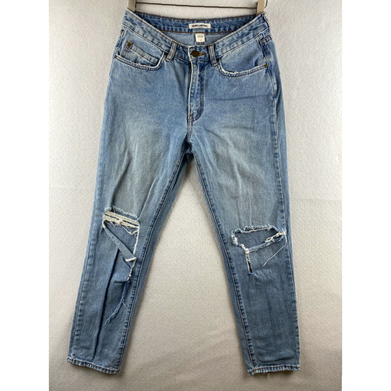Billabong Billabong Jeans Womens 27 Blue Straight Distressed Ripped Denim Modern 27 in Blue Regular Size Womens Jeans Size 27" / US 4 / IT 40 - 2 Thumbnail