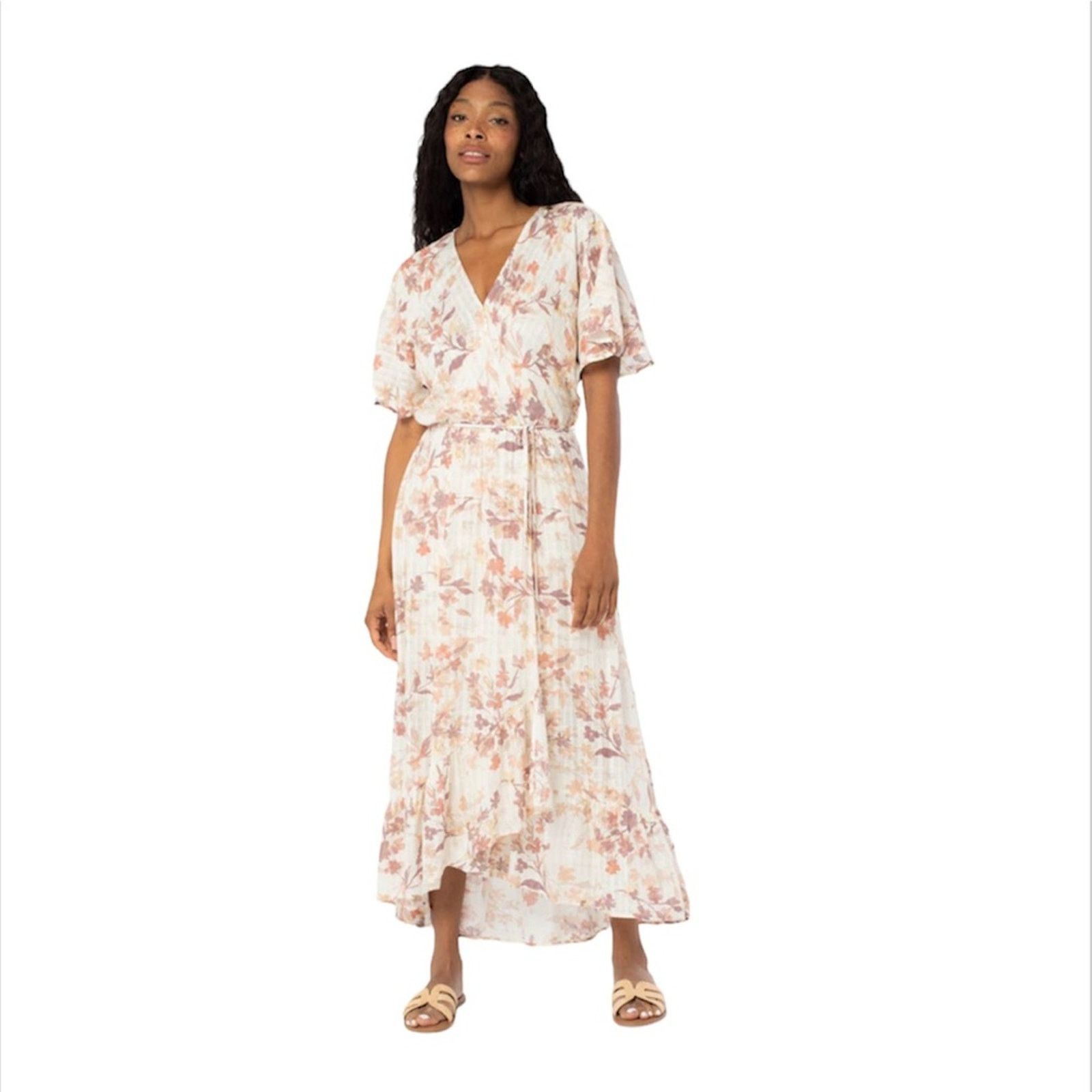 LoveShackFancy NWT LoveStitch Floral Flutter Sleeve Wrap Dress Size M / US 6-8 / IT 42-44 - 1 Thumbnail