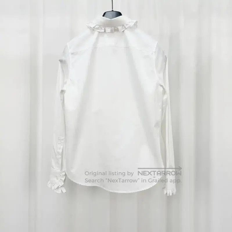 Yves Saint Laurent YSL White Ruffled Long Sleeve Shirt for Women . Size XS / US 0-2 / IT 36-38 - 2 Thumbnail