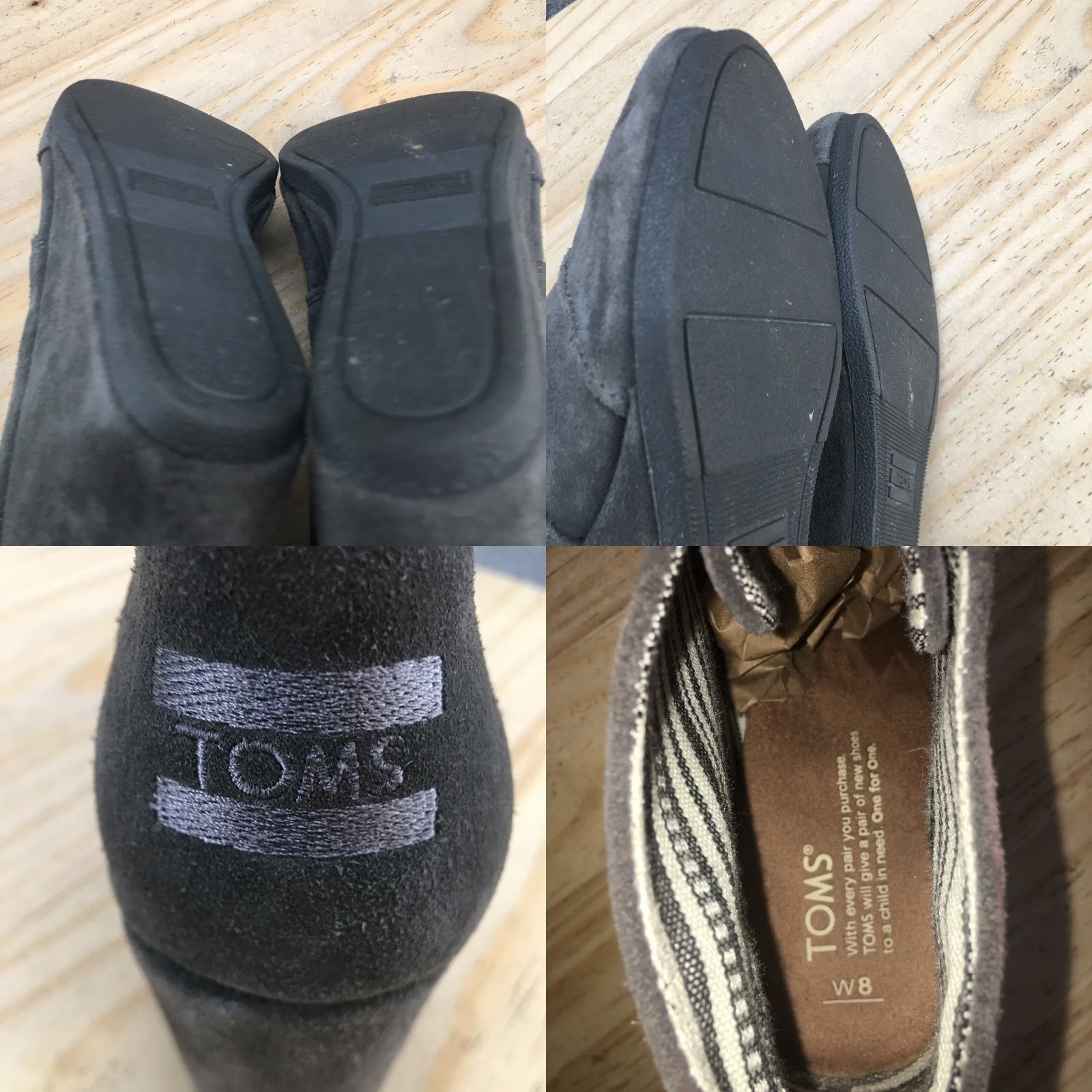 Toms TOMS Boots Womens 8 Desert Gray Lace Up Casual Comfort Round Toe Wedge Heels - Desert Boots, Women, 8, Gray, TOMS Size US 8 / IT 38 - 9 Thumbnail