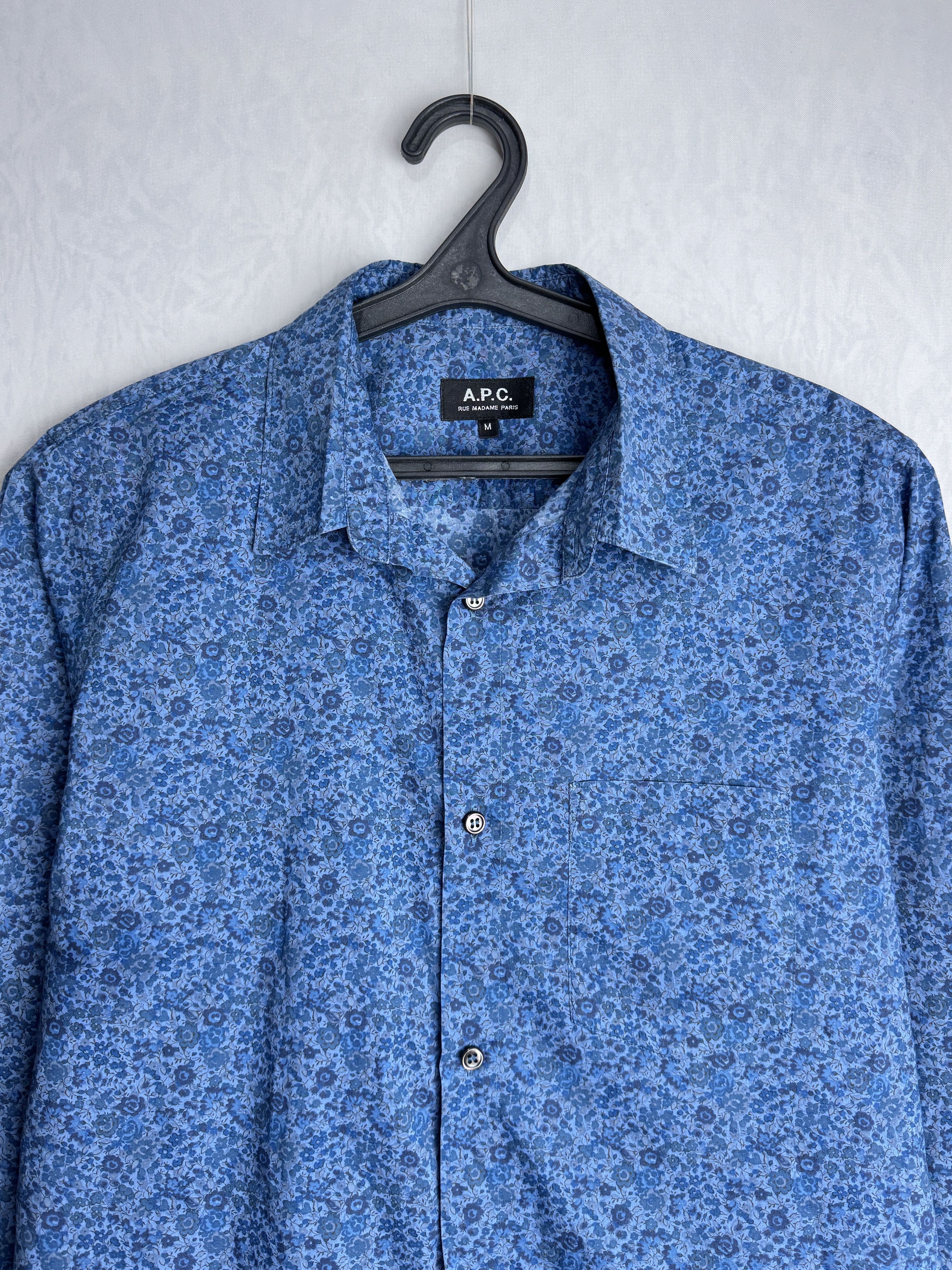 A.P.C. A.P.C. men’s floral cotton button up shirt Size US M / EU 48-50 / 2 - 2 Thumbnail