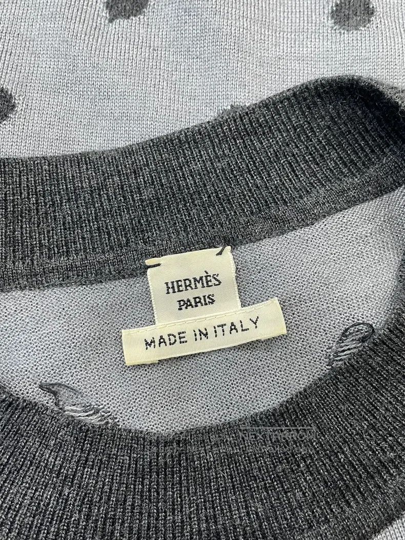 Hermes Hermes Gray Cashmere Knit Short Sleeve Top Size XS / US 0-2 / IT 36-38 - 3 Thumbnail