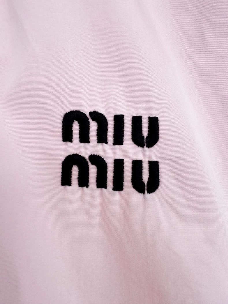 Prada Miumiu Pink Cropped Shirt with Logo-2506 Size S / US 4 / IT 40 - 3 Thumbnail