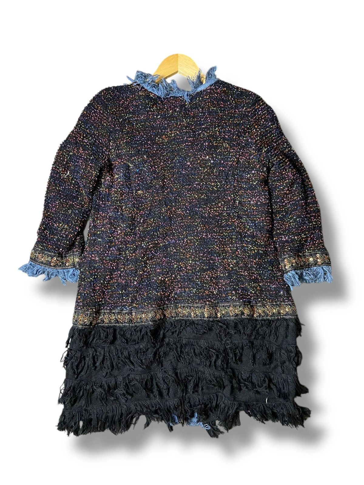 Japanese Brand × Vintage Re Verofonna Brand Tweed Ruffles Jacket (127) Size XXS / US 00 / IT 34 - 2 Thumbnail