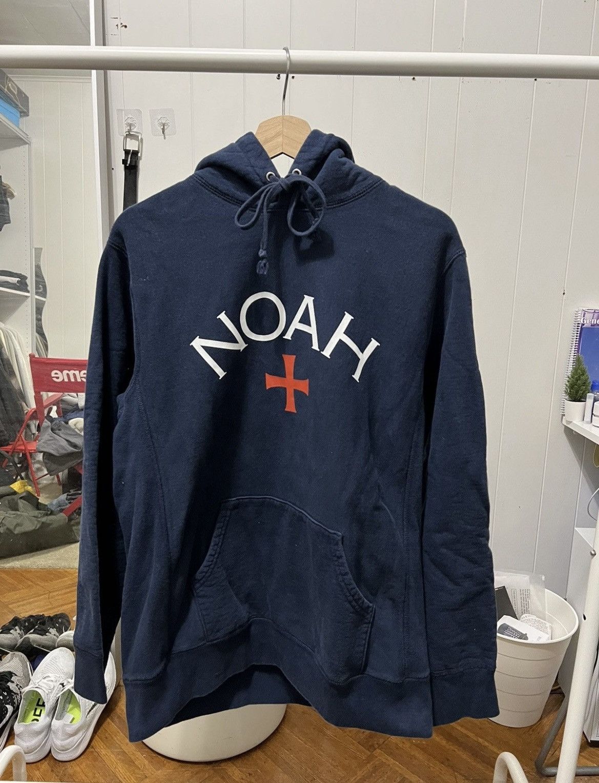 Noah Navy Core Logo Hoodie