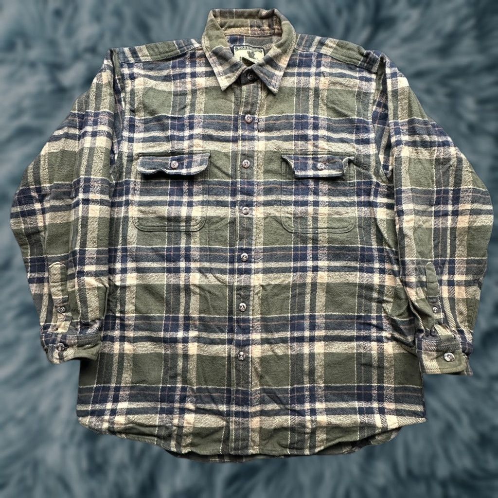 Vintage Field & Stream Flannel Button Up Shirt Mens L Long Sleeve Plaid Green Check Casual Workwear Size US L / EU 52-54 / 3 - 1 Thumbnail