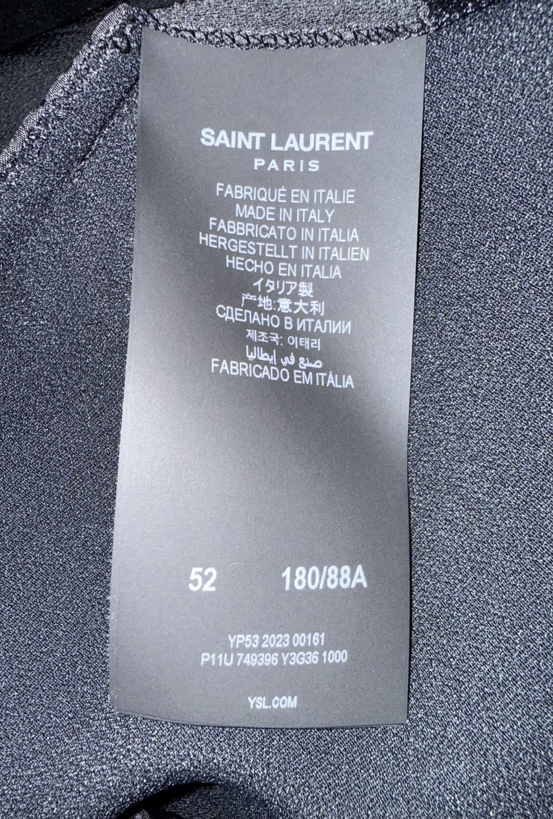 Saint Laurent viscouse satin wide leg track pants