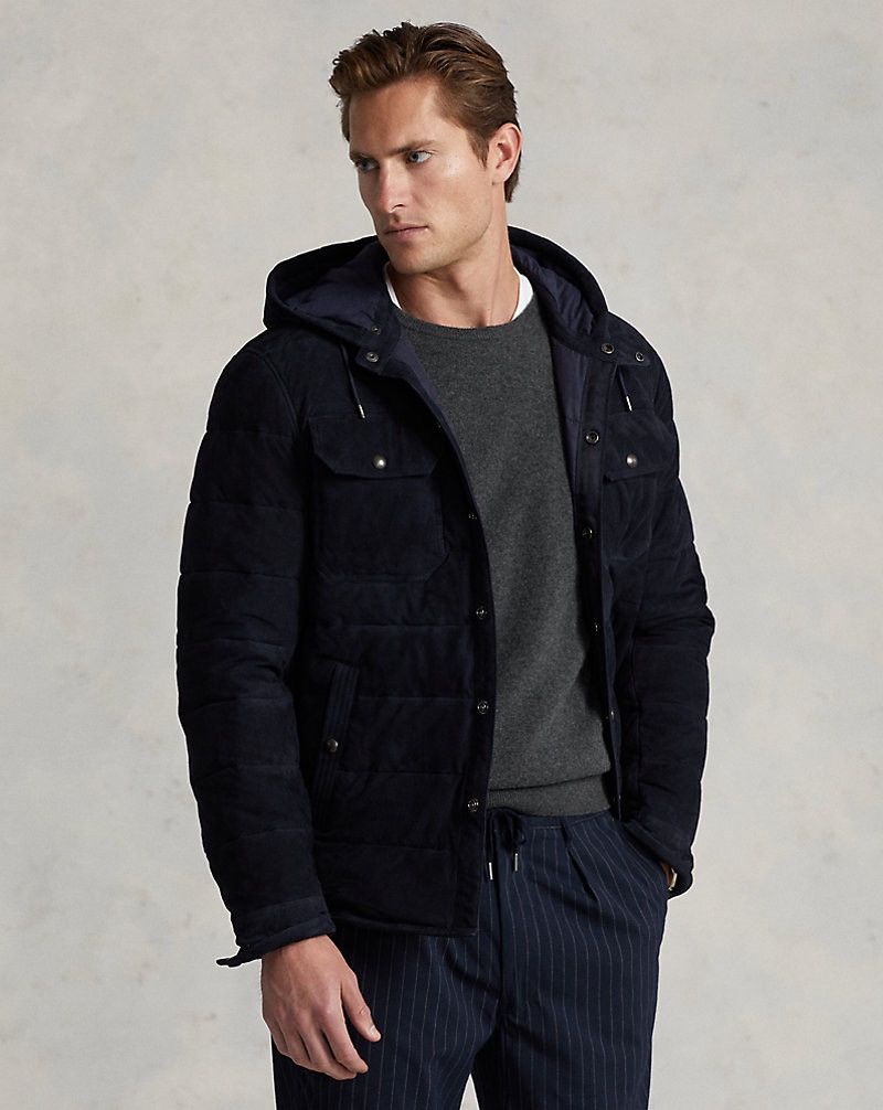 Polo Ralph Lauren 🇺🇸 NEW❗️Ralph Lauren Polo Quilted Suede Hooded Jacket Size US S / EU 44-46 / 1 - 2 Thumbnail