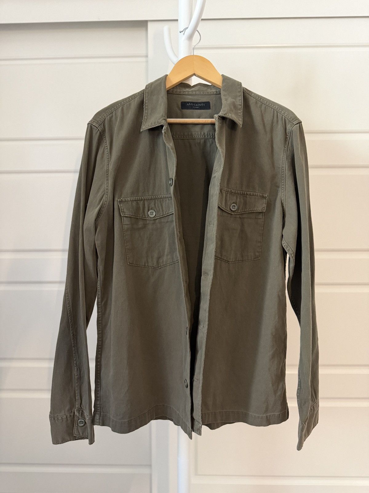 Allsaints Allsaints Green Button Up Shirt Size US L / EU 52-54 / 3 - 2 Thumbnail