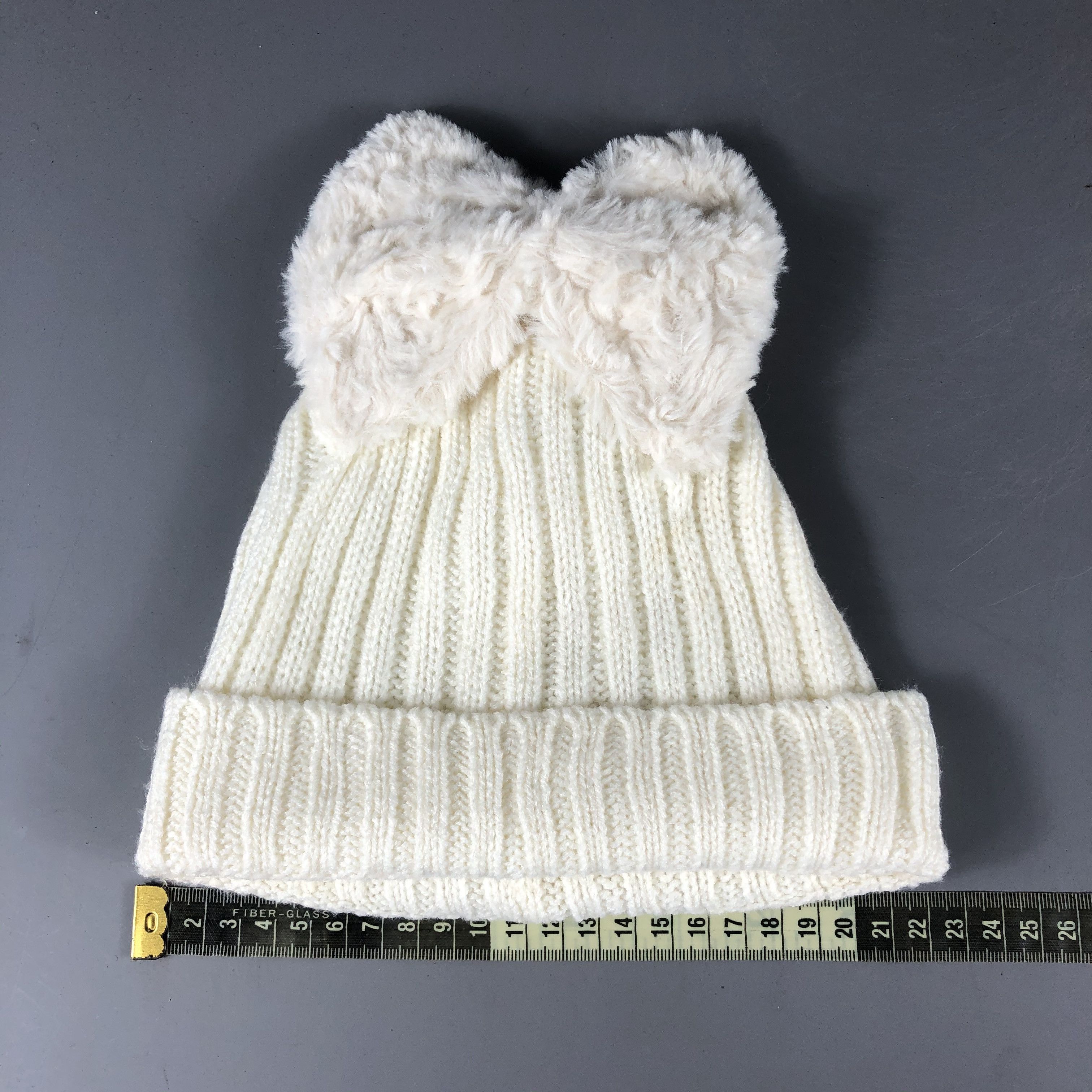 Vintage Vintage White Cream Beanie Snow Hat Snow Cap -D855 Size ONE SIZE - 3 Thumbnail