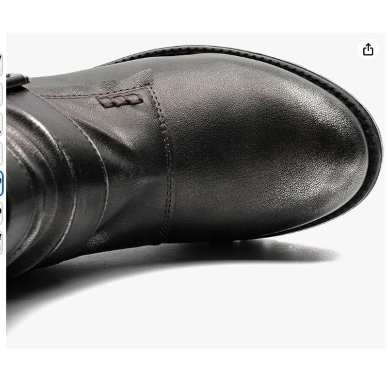 The Unbranded Brand Mid Calf Motorcycle Boots Military boots SIZE 9 DistrBlack Size US 9 / IT 39 - 5 Thumbnail