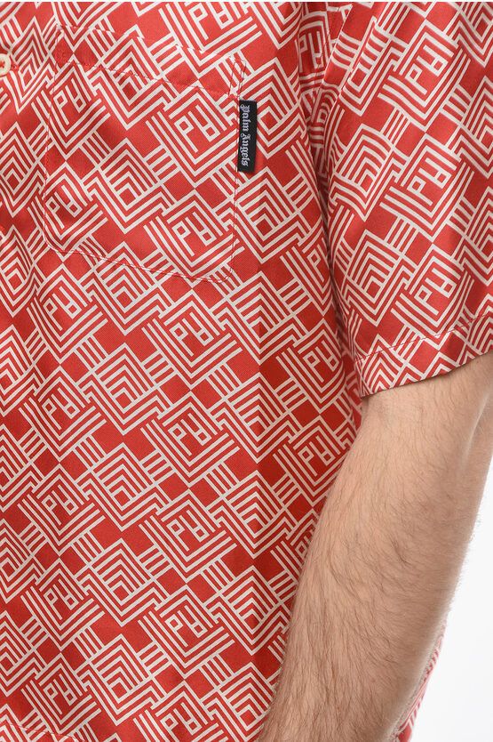 Palm Angels o1y0325 Patterned Shirt in Red/White Size US S / EU 44-46 / 1 - 2 Thumbnail