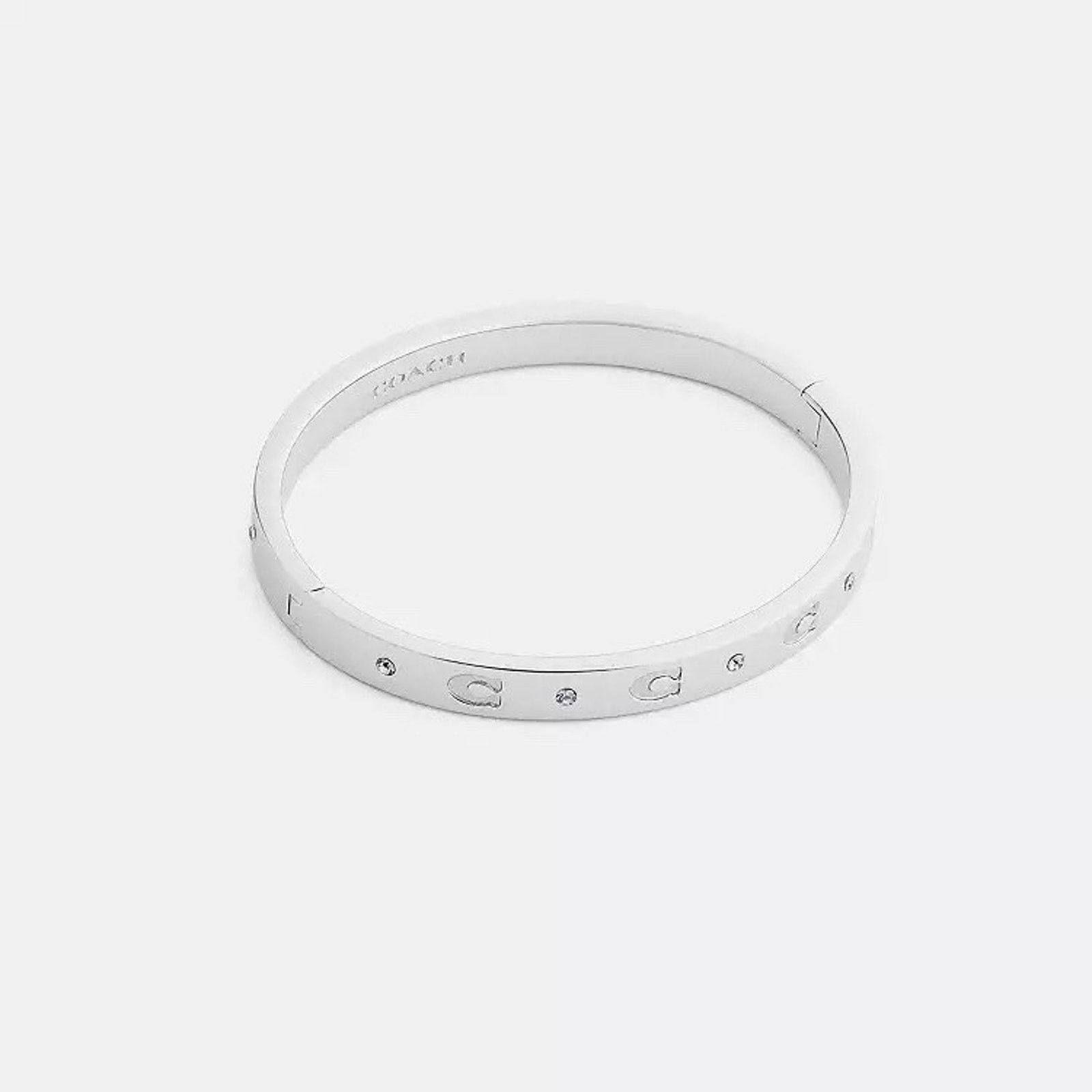 Coach NWT Coach Repeated C Hinged Bangle Plated brass CFG12 Silver Size ONE SIZE - 6 Thumbnail