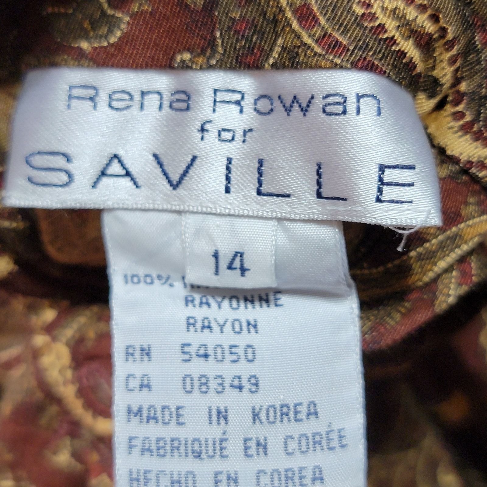 Other Rena Rowan for Saville LS Full Button Paisley Blouse - 14 Size XL / US 12-14 / IT 48-50 - 5 Thumbnail