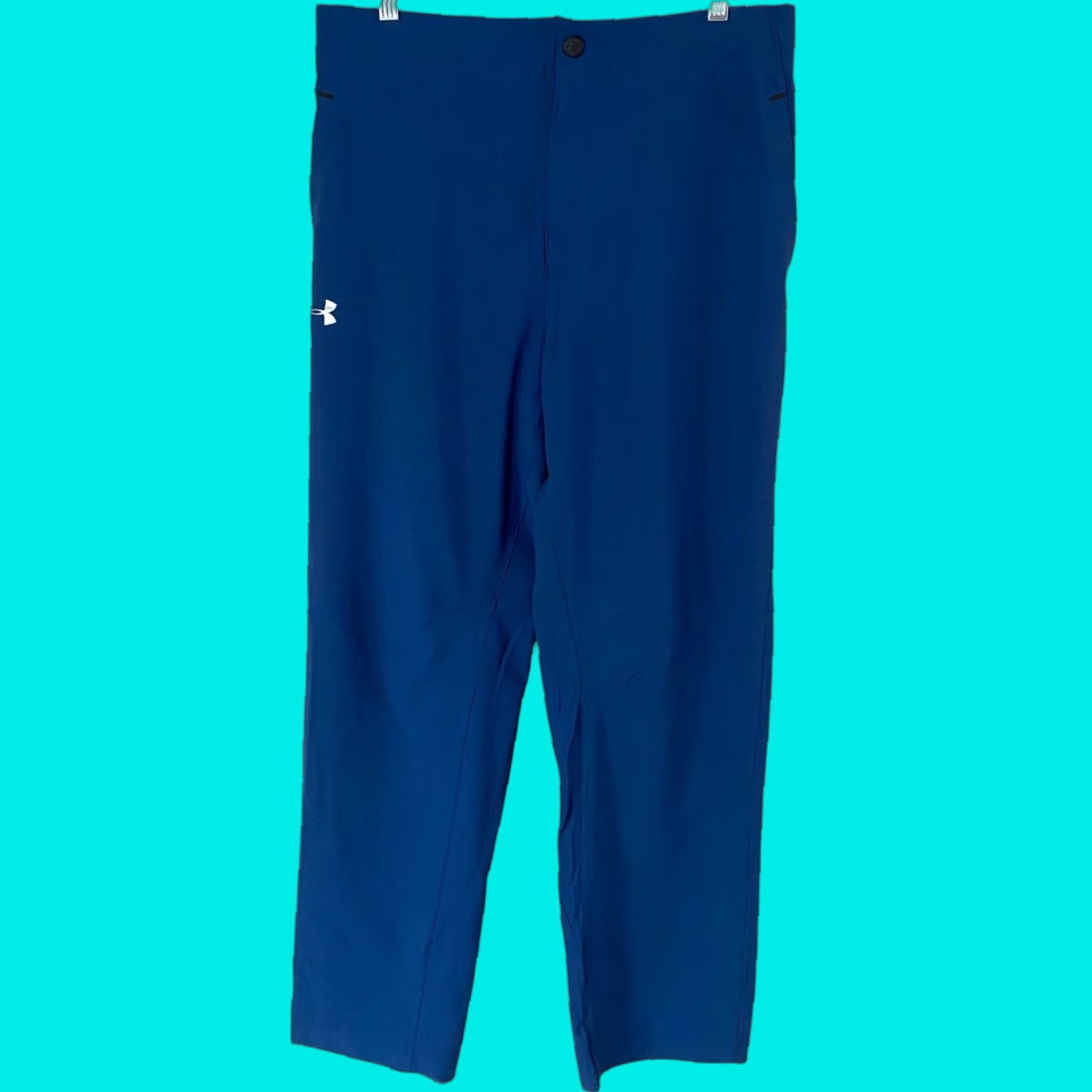 Under Armour Under Armour Performance Stretch Golf Pants Blue Men's Large Athletic Activewear Size US 33 - 1 Thumbnail