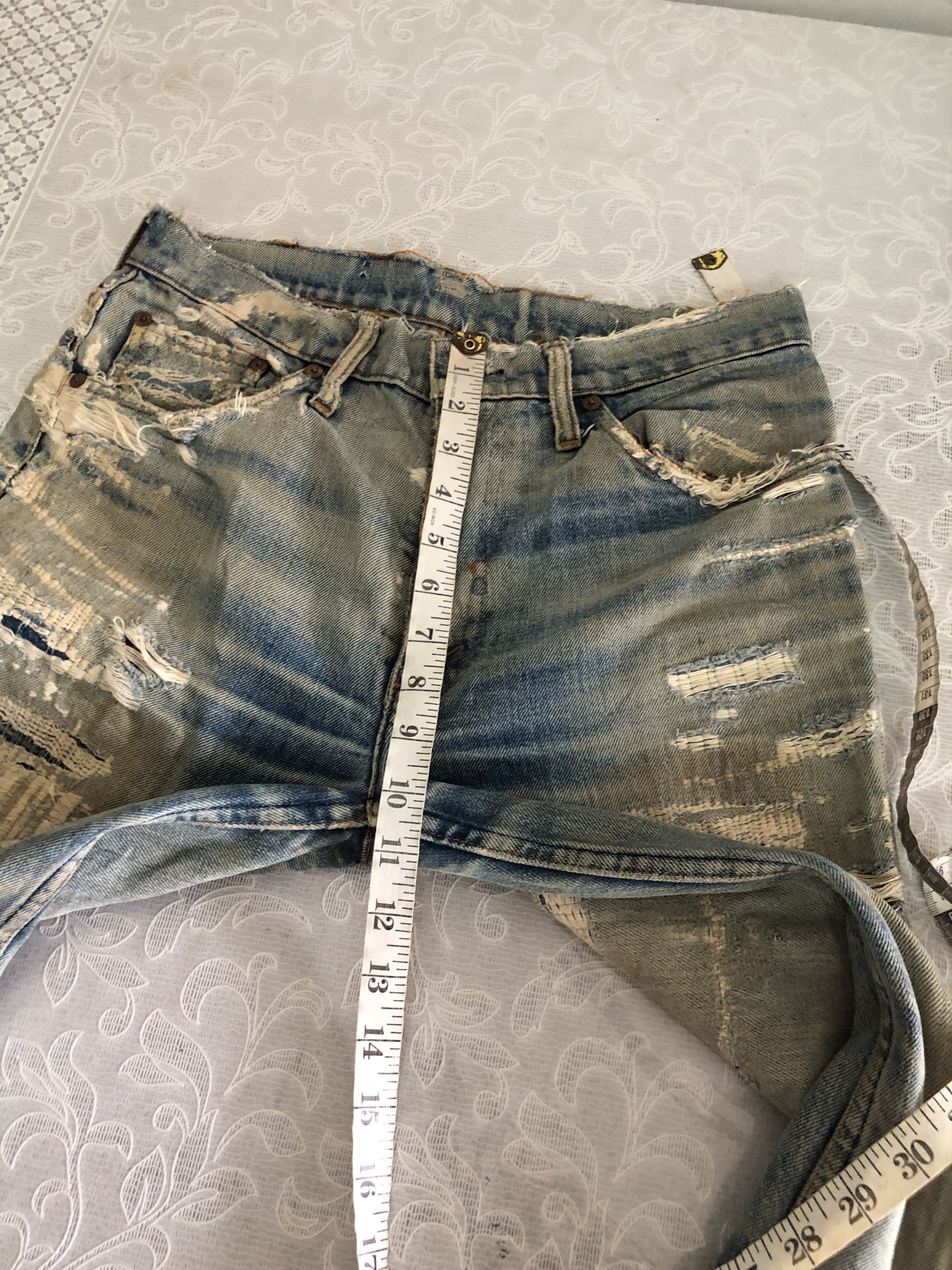 Levi's Vintage 90s Levis Distressed Denim Flare Pants Size US 29 - 19 Thumbnail