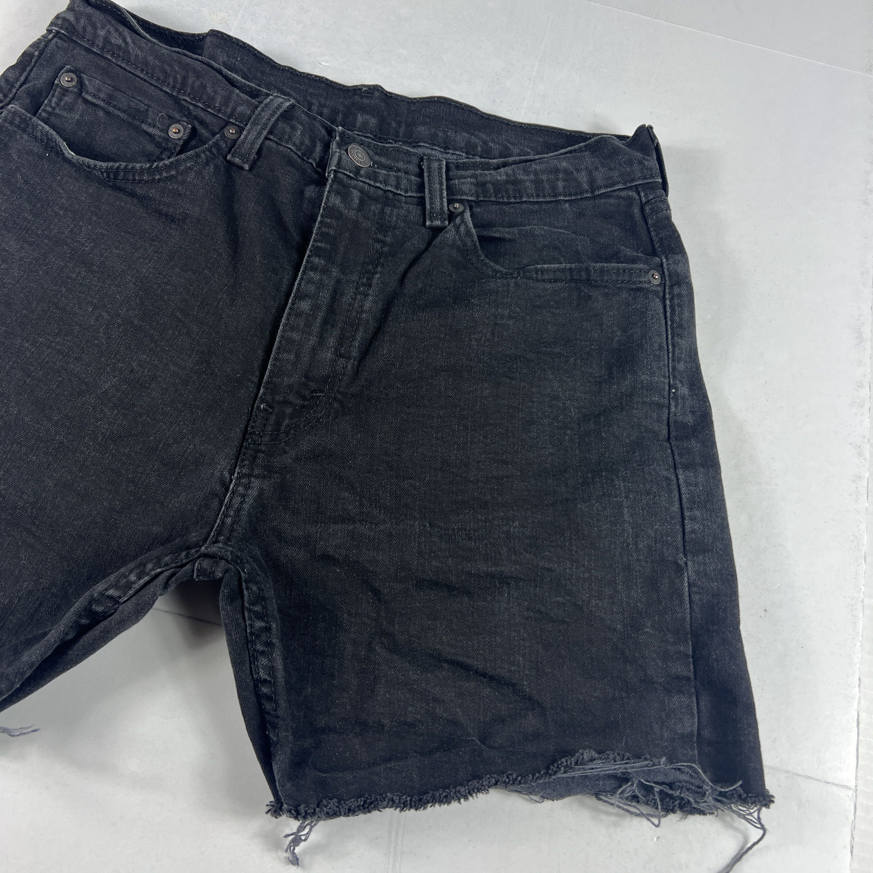 Levi's Levi's Jean Shorts 505 Cut Off Raw Hem Stretch Denim Jorts Size US 33 - 3 Thumbnail
