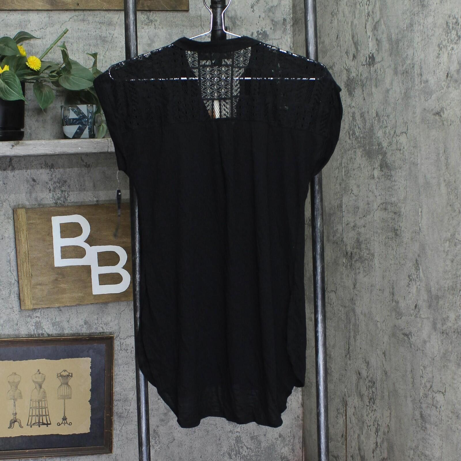 Almost Famous Nwt Almost Famous Cap-sleeve High-low Utility Tunic Black M Size M / US 6-8 / IT 42-44 - 2 Thumbnail