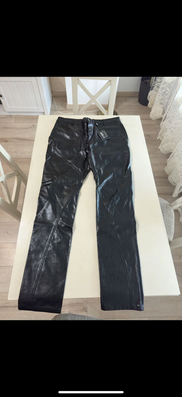 Jaded London black panelied cracked vegan leather jeans Size US 32 / EU 48 - 1 Thumbnail