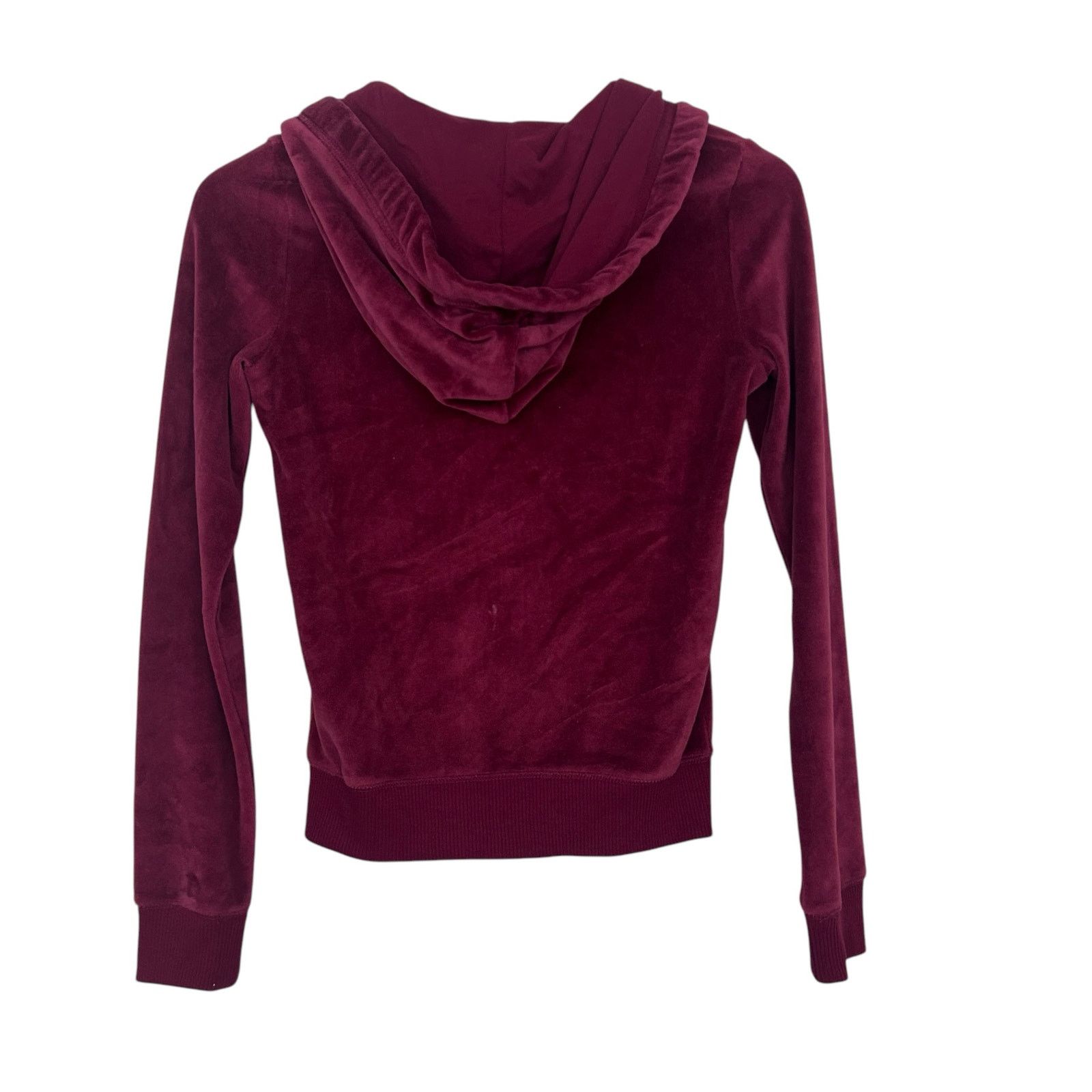 Hollister Hollister Maroon Velour Full Zip Hoodie Sz XS Size XS / US 0-2 / IT 36-38 - 4 Thumbnail