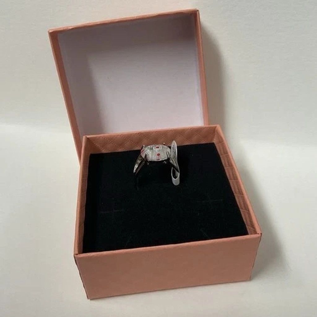 The Unbranded Brand NWT Summer Floral Glass Ring SilverTone Clear Glass Women 20 Size ONE SIZE - 6 Thumbnail