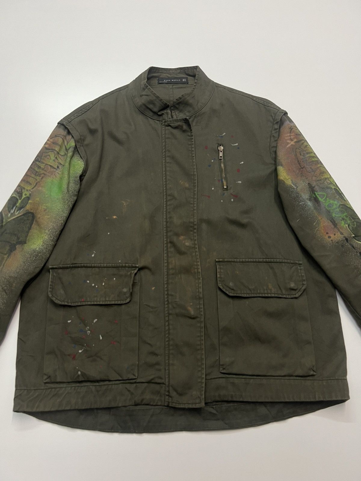 Zara 🔥ZARA WOMAN PAINTER ZIPPER JACKET Size M / US 6-8 / IT 42-44 - 8 Thumbnail