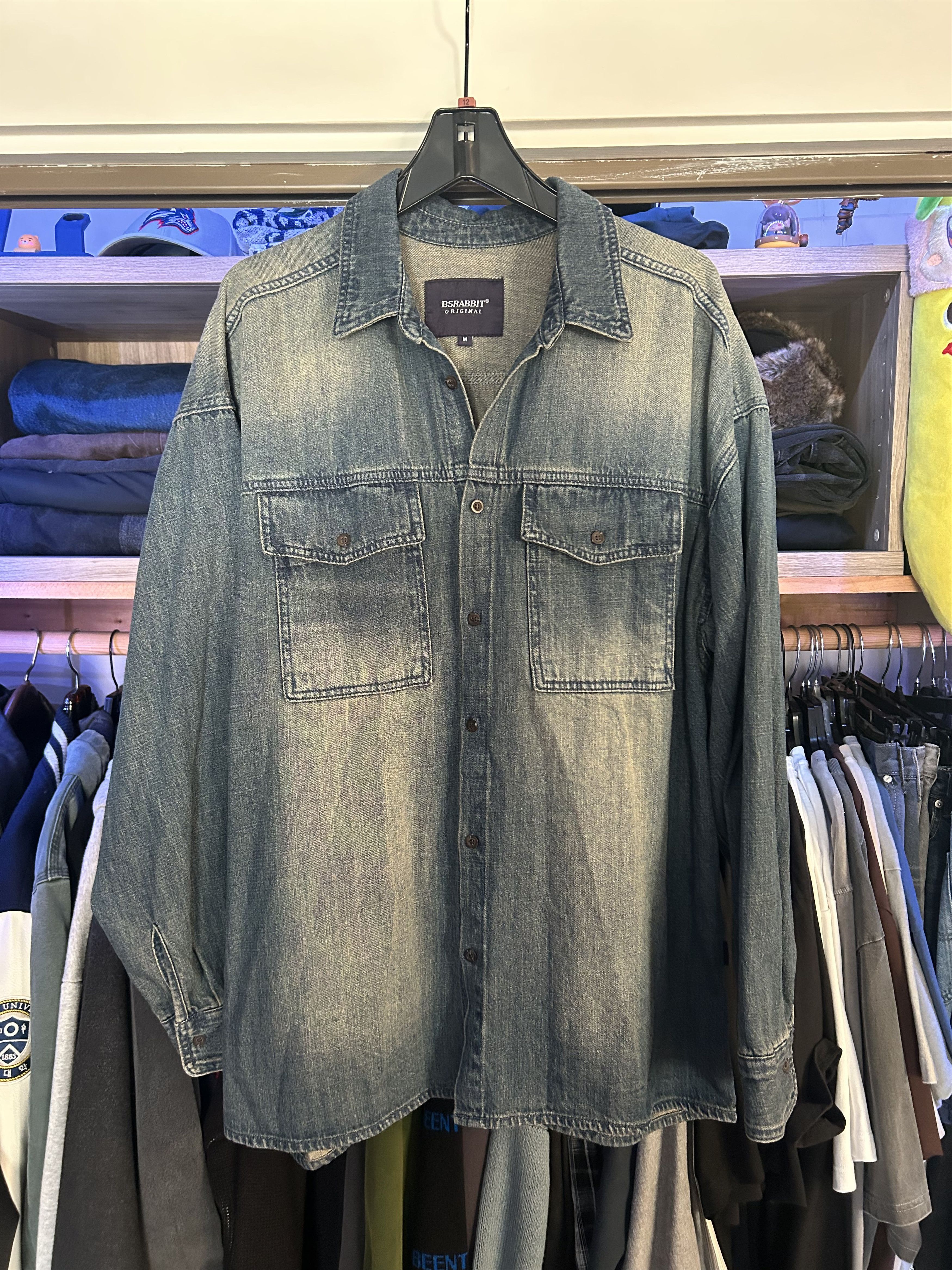 Vintage Denim Shirt Size US L / EU 52-54 / 3 - 2 Thumbnail